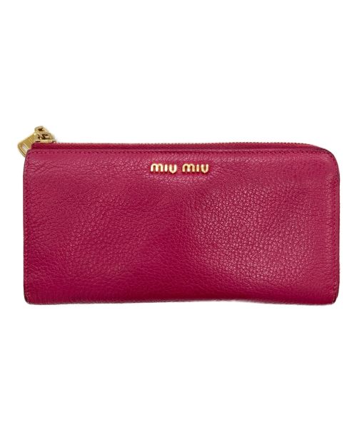 【中古・古着通販】MIU MIU (ミュウミュウ) L字ファスナー付MATELASSE'LUX長財布 ピンク｜ブランド・古着通販  トレファク公式【TREFAC FASHION】スマホサイト