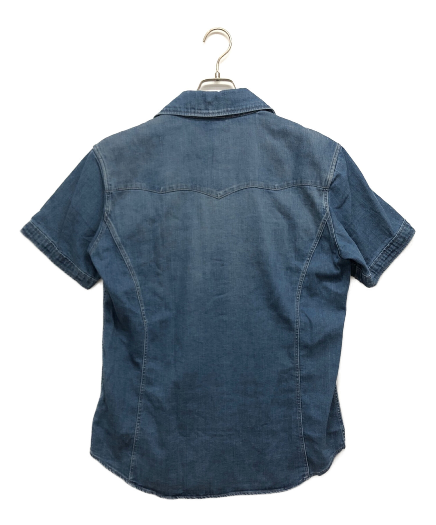 Junhashimoto (ジュンハシモト) 半袖ウエスタンデニムシャツ インディゴ サイズ:4 未使用品