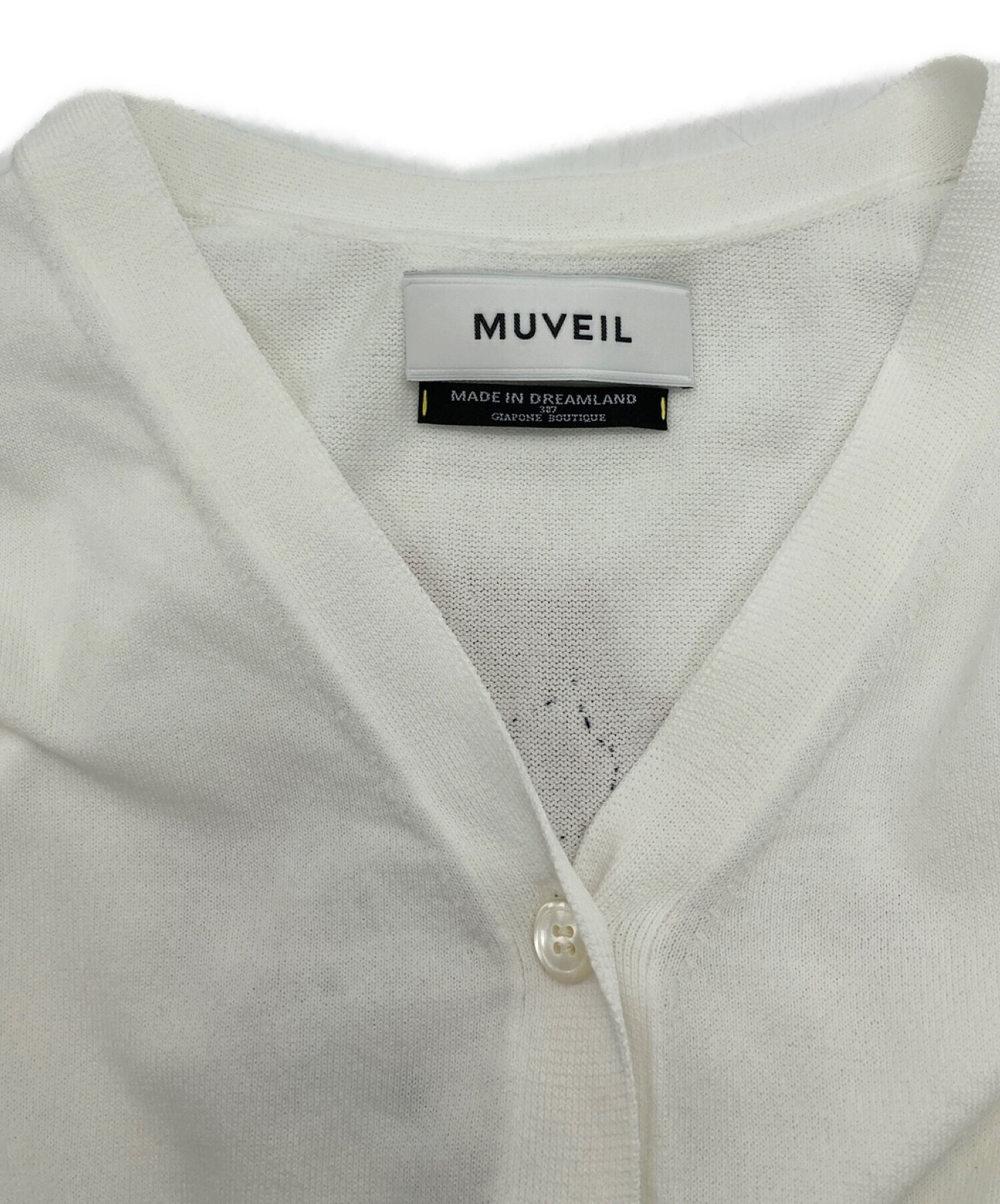 まとめ買い】 MUVEIL ビニール刺繍 ノーカラー ブラウス white 38