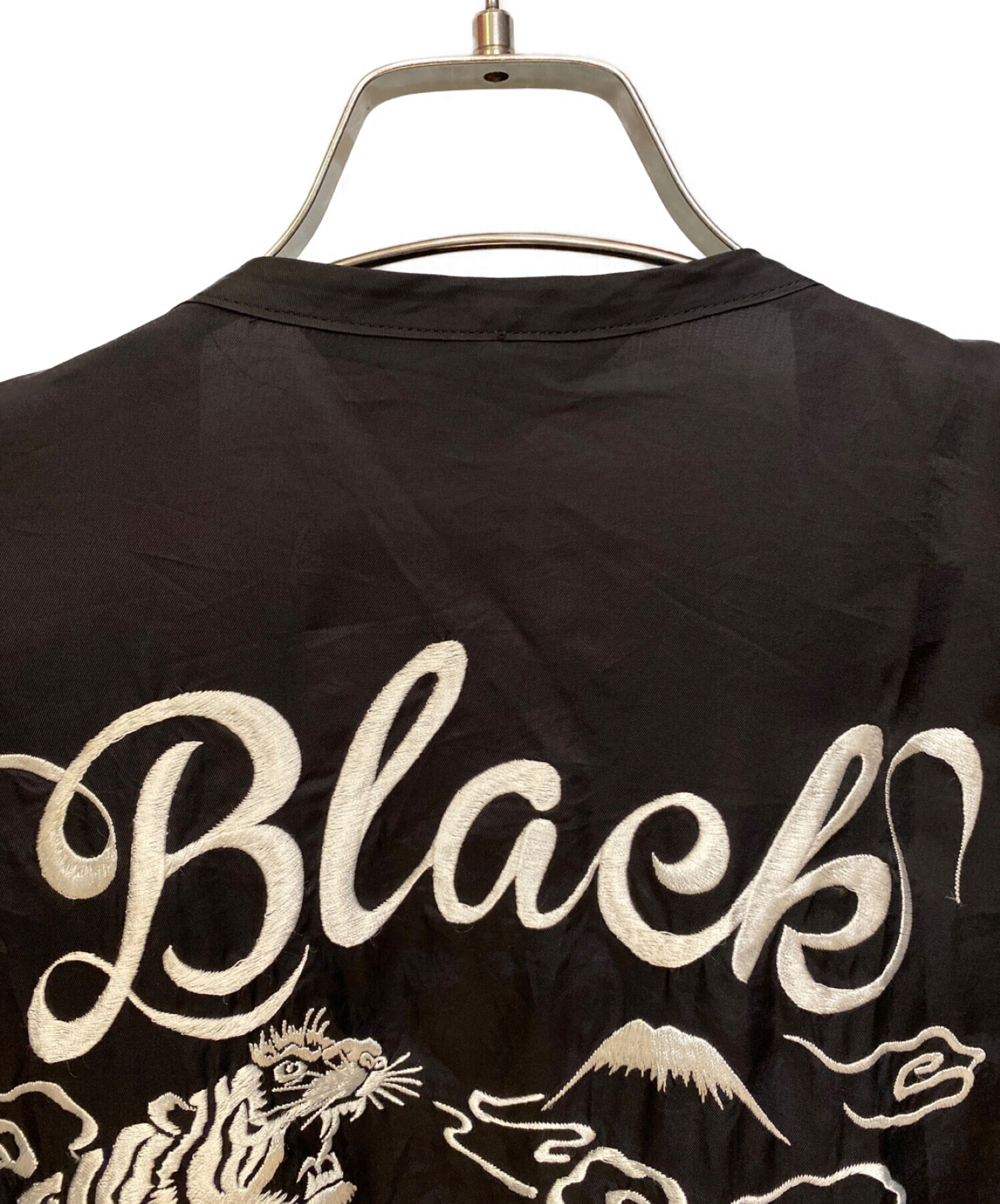 BLACK COMME des GARCONS (ブラック コムデギャルソン) バック刺繍 ライナー コート ブラック サイズ:Ｌ