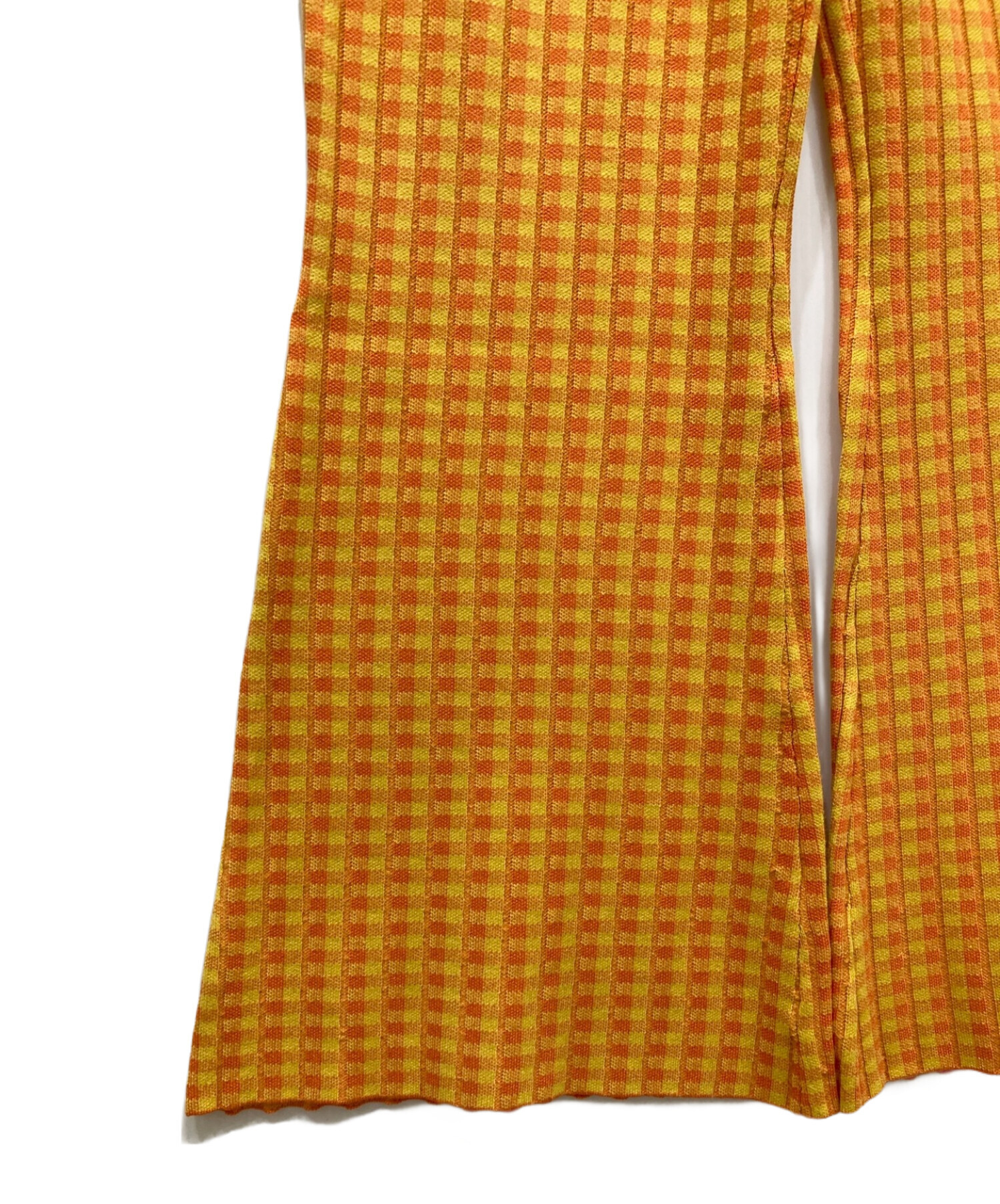 Ameri VINTAGE (アメリヴィンテージ) COLORFUL GINGHAM CHECK PANTS　カラフルギンガムチェックパンツ オレンジ  サイズ:S