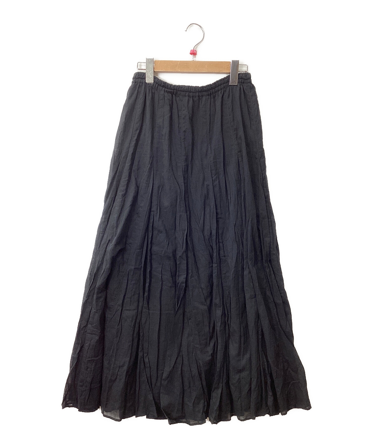 IENA (イエナ) コットンボイルギャザーパネルスカート ブラック サイズ:38
