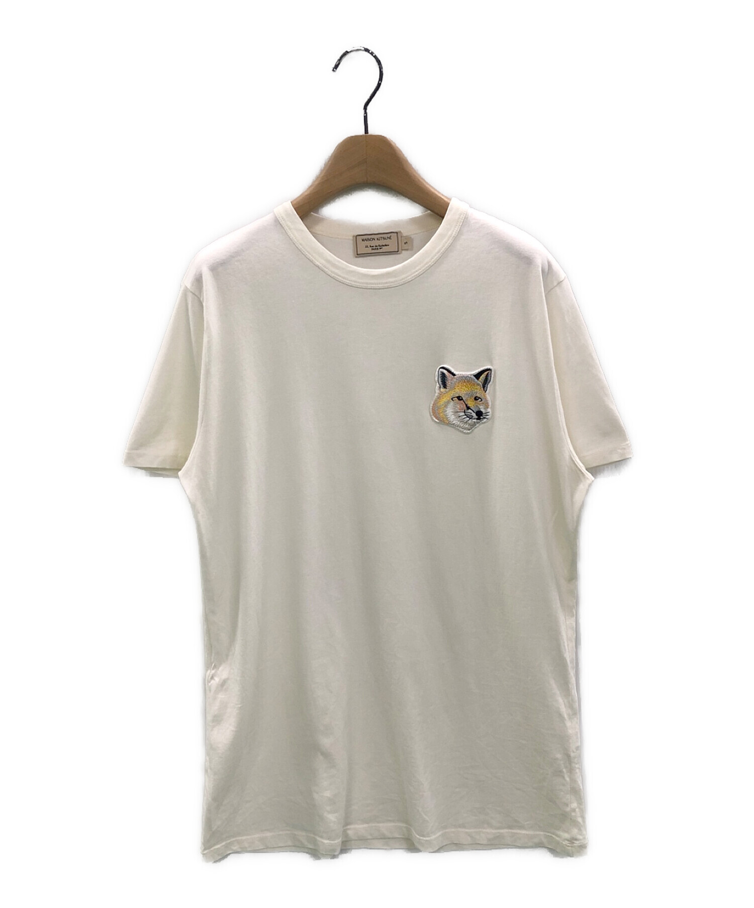 MAISON KITSUNE (メゾンキツネ) エンブロイダリーTシャツ ベージュ サイズ:S