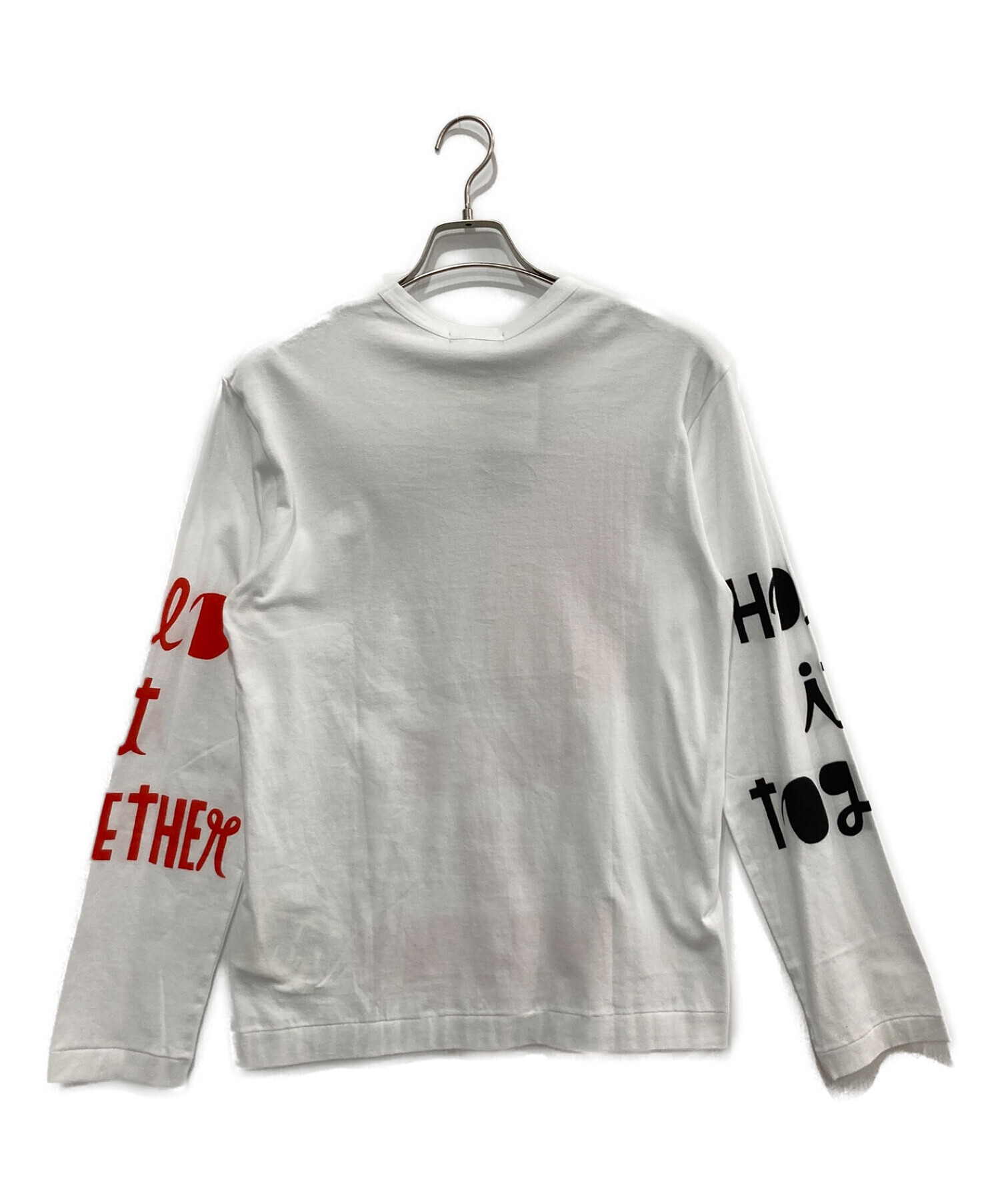 COMME des GARCONS HOMME PLUS (コムデギャルソンオムプリュス) Long Sleeve Hold It Together  Tee ホワイト サイズ:Ｓ