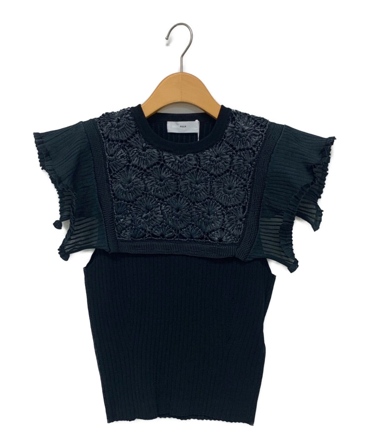 中古・古着通販】TOGA PULLA (トーガ プルラ) Sheer knit top ブラック