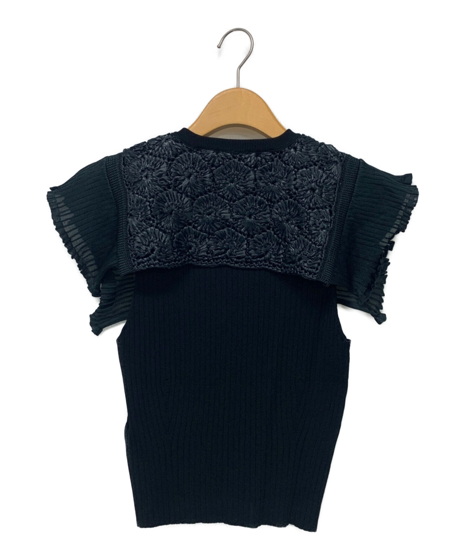 中古・古着通販】TOGA PULLA (トーガ プルラ) Sheer knit top ブラック