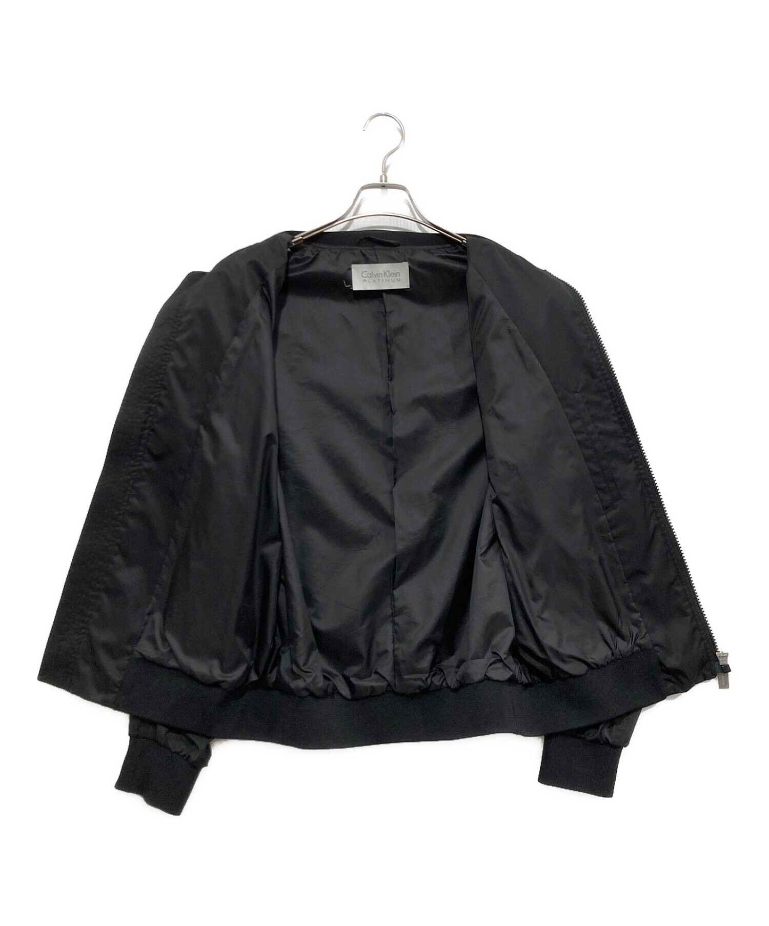 Calvin Klein platinum (カルバンクラインプラチナム) MA-1ジャケット ブラック サイズ:38