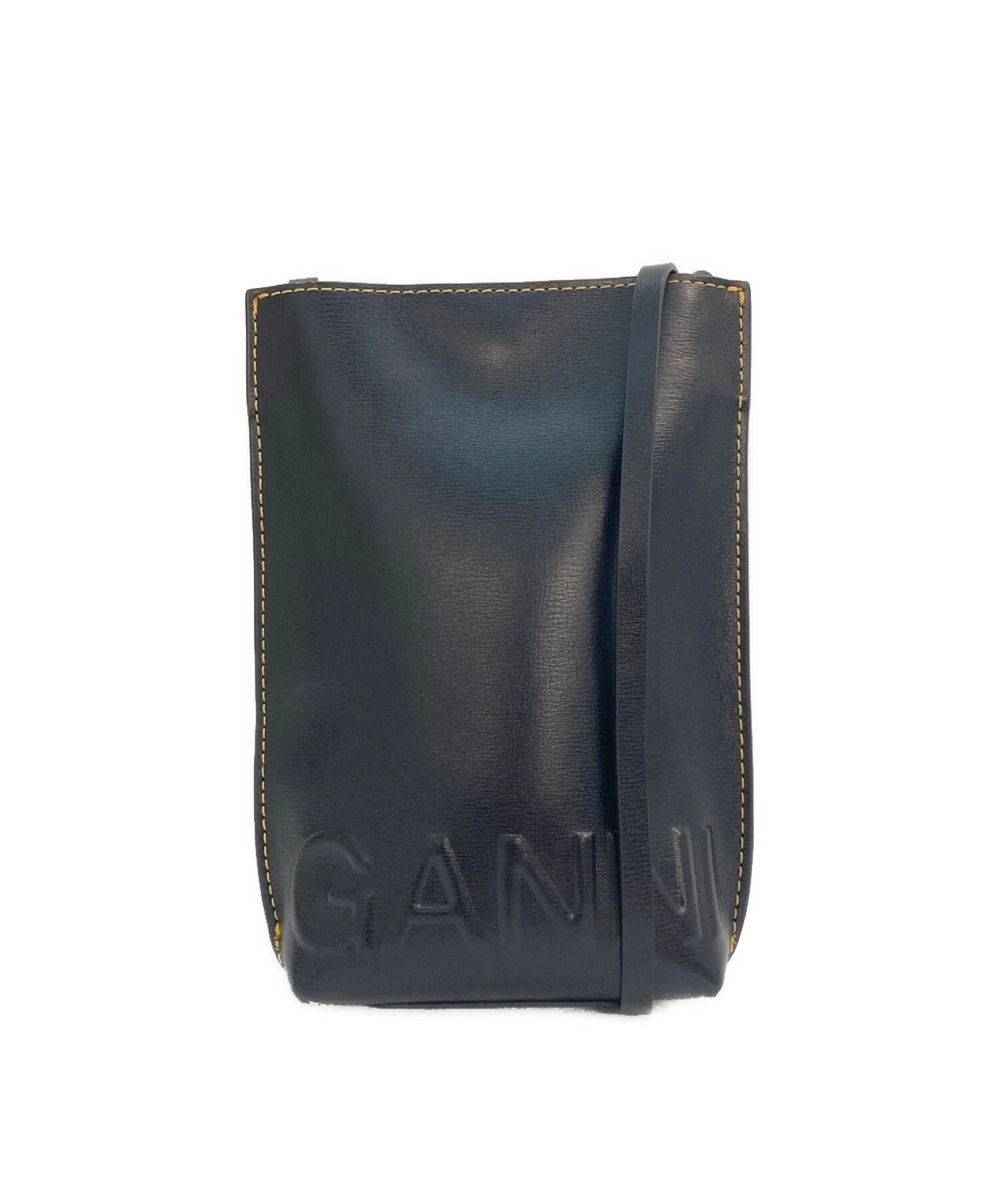 中古・古着通販】Ganni (ガニー) Small banner crossbody bag ブラック