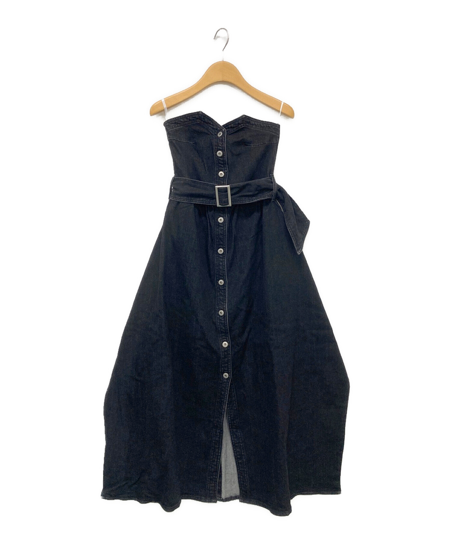 中古・古着通販】AMERI (アメリ) DENIM UNIFY DRESS ブラック サイズ:S ...