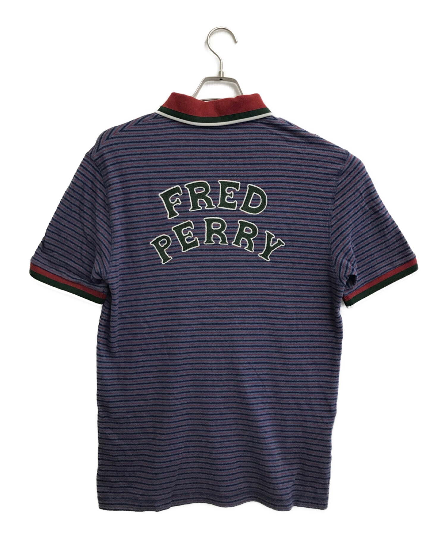 FRED PERRY (フレッドペリー) nicholas daley (ニコラス デイリー) ポロシャツ ネイビー×レッド サイズ:M