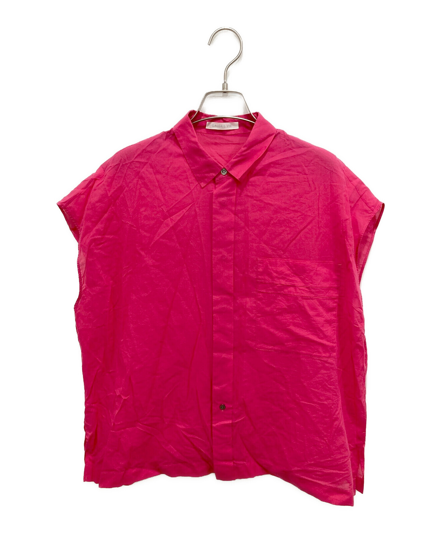 GALERIE VIE (ギャルリーヴィー) インドコットンフレンチスリーブシャツ ピンク サイズ:Free