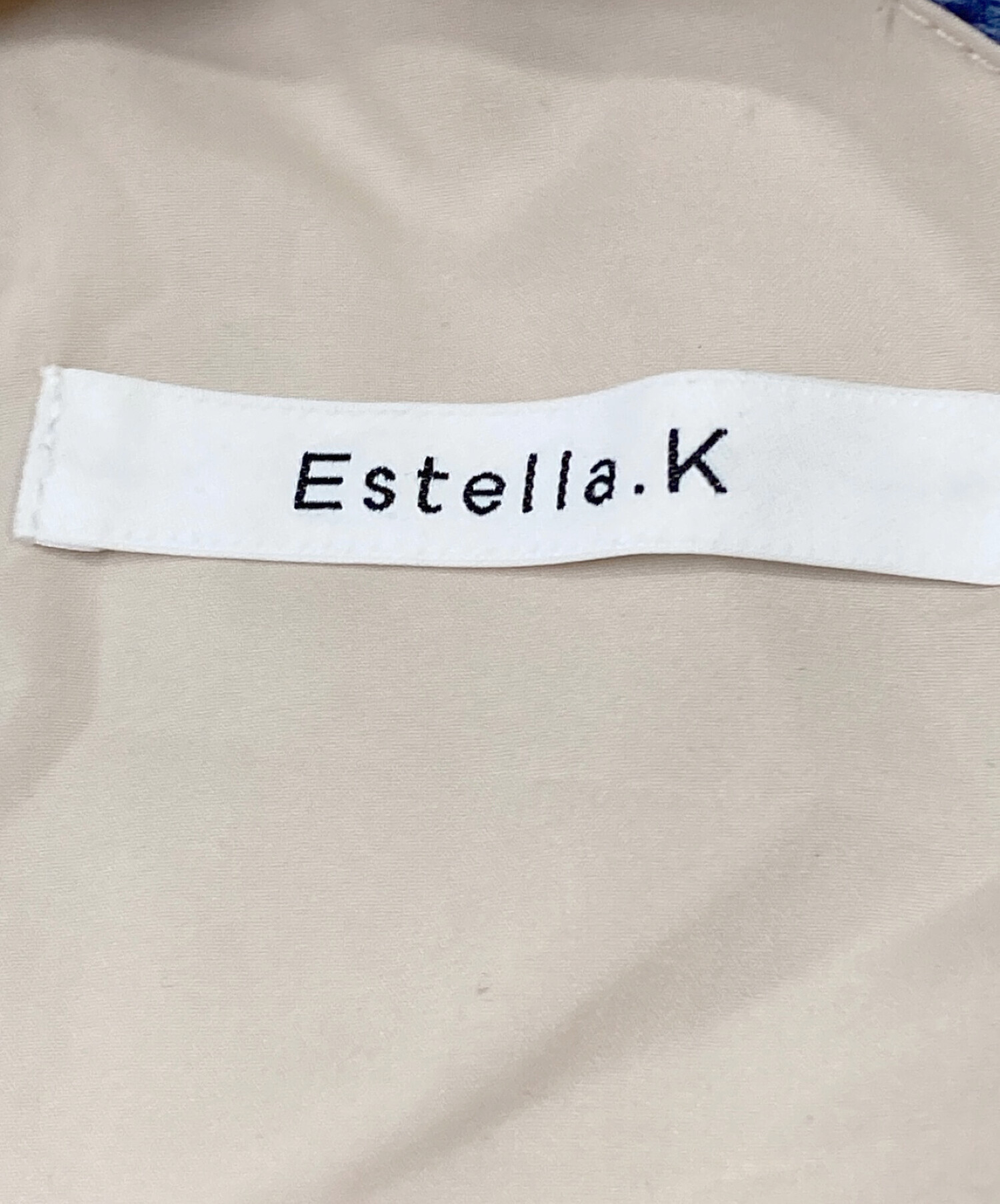 Estella.K (エステラケー) プリントホルターネックティアードワンピース ブルー×アイボリー サイズ:Free