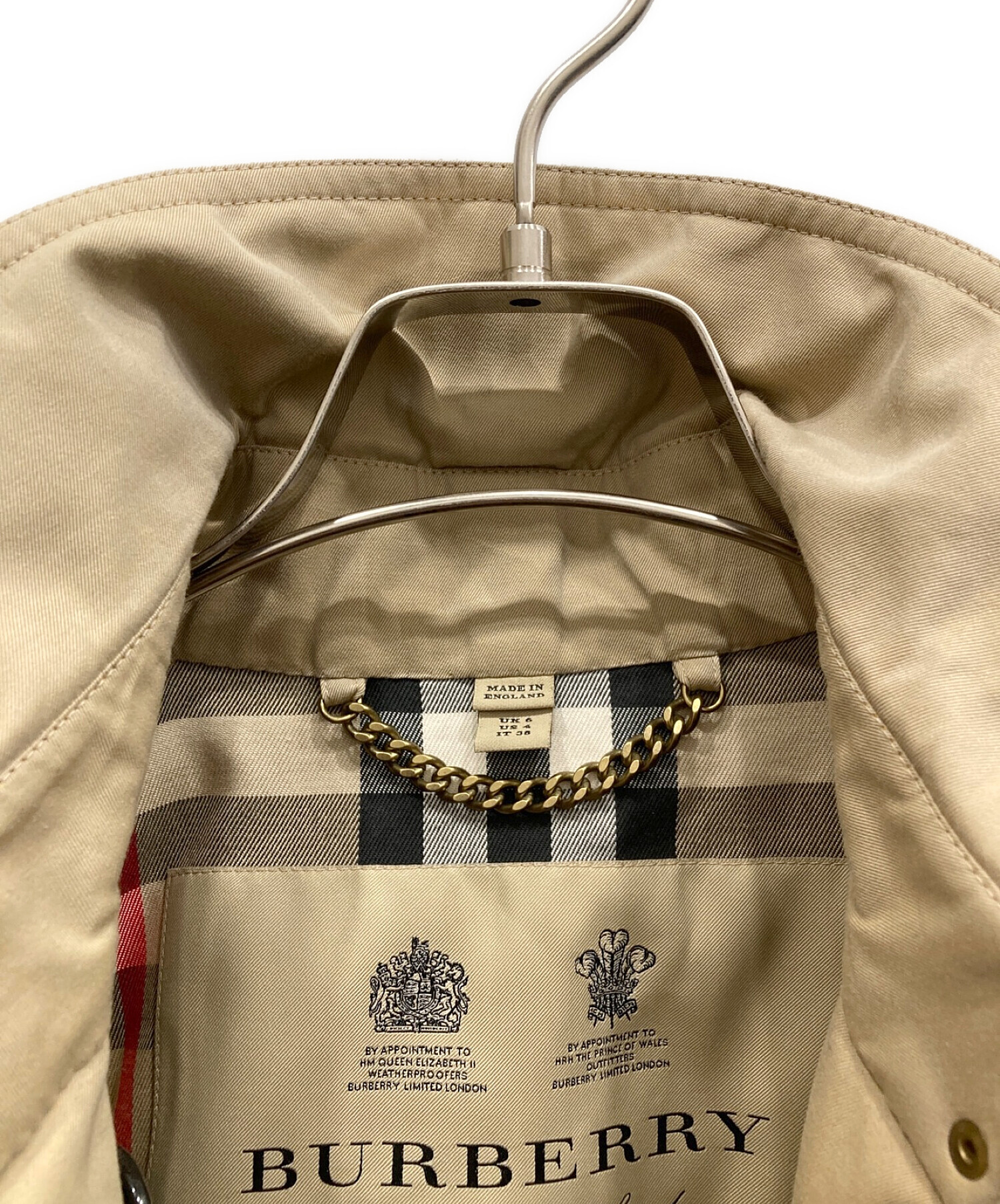 BURBERRY (バーバリー) THE KENSINGTON　メガチェック　ノヴァチェックトレンチコート ベージュ サイズ:38