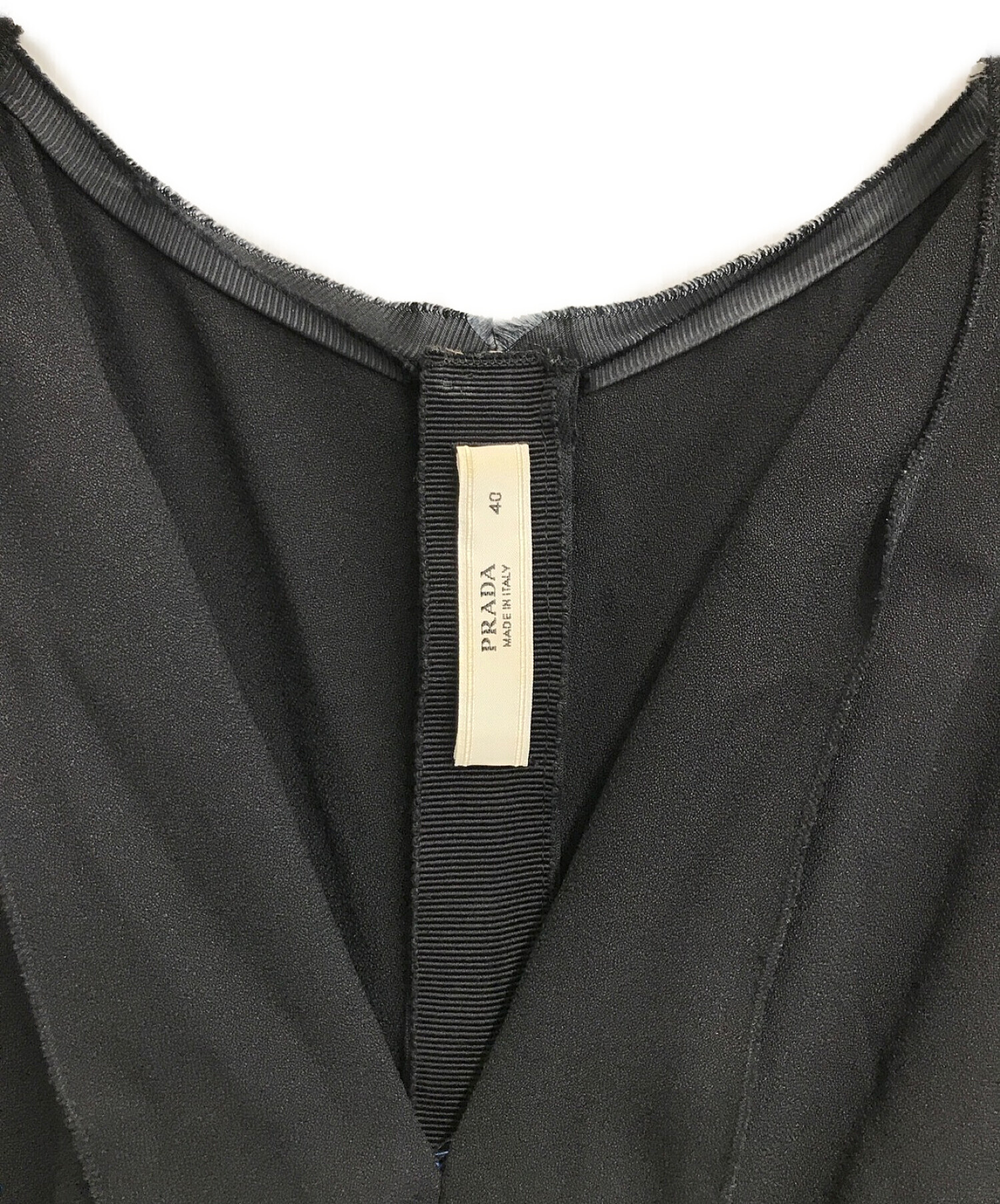 中古・古着通販】PRADA (プラダ) ノースリーブフリルワンピース