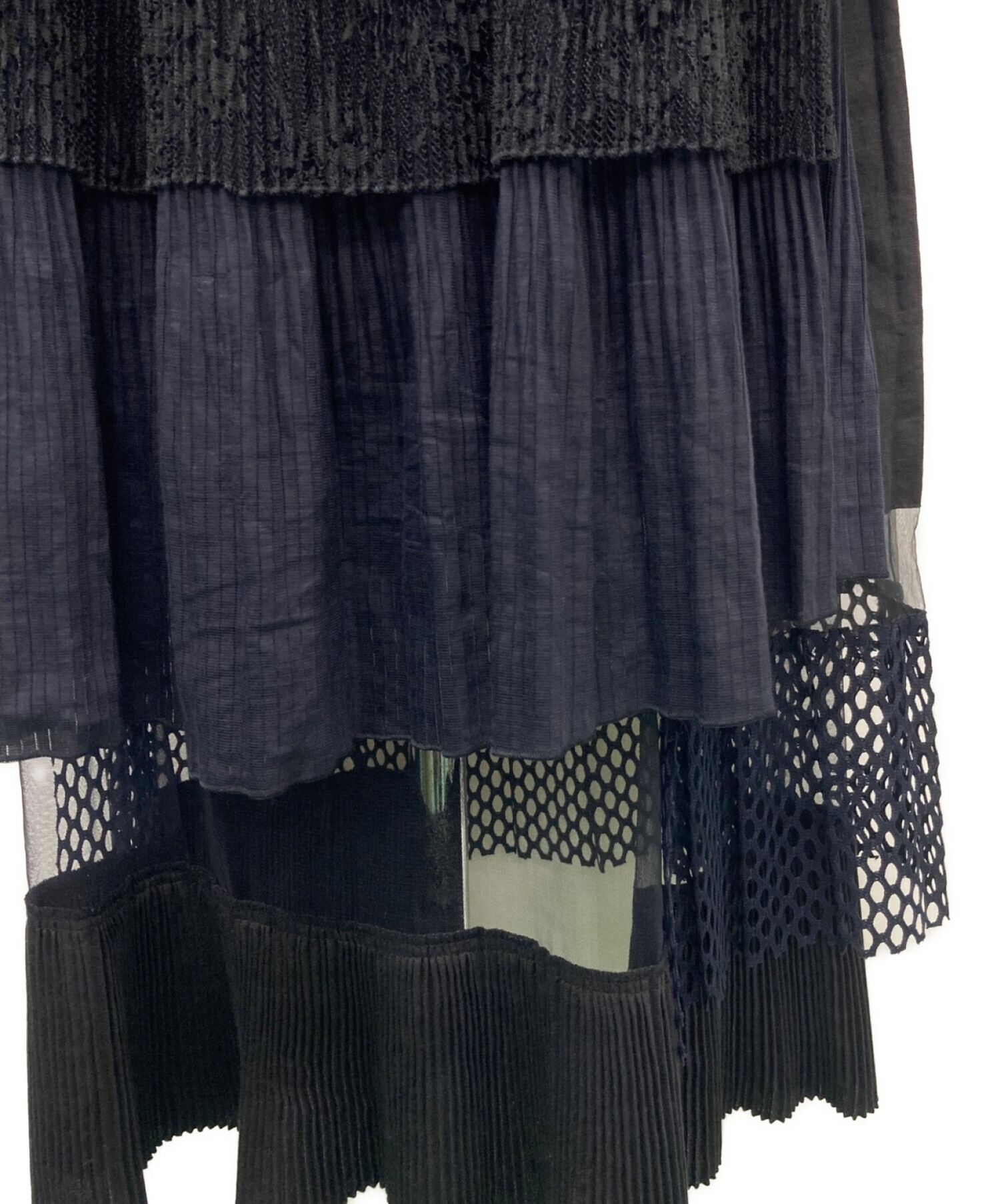 UNITED TOKYO (ユナイテッドトーキョー) プリーツレイヤードスカート ブラック サイズ:1