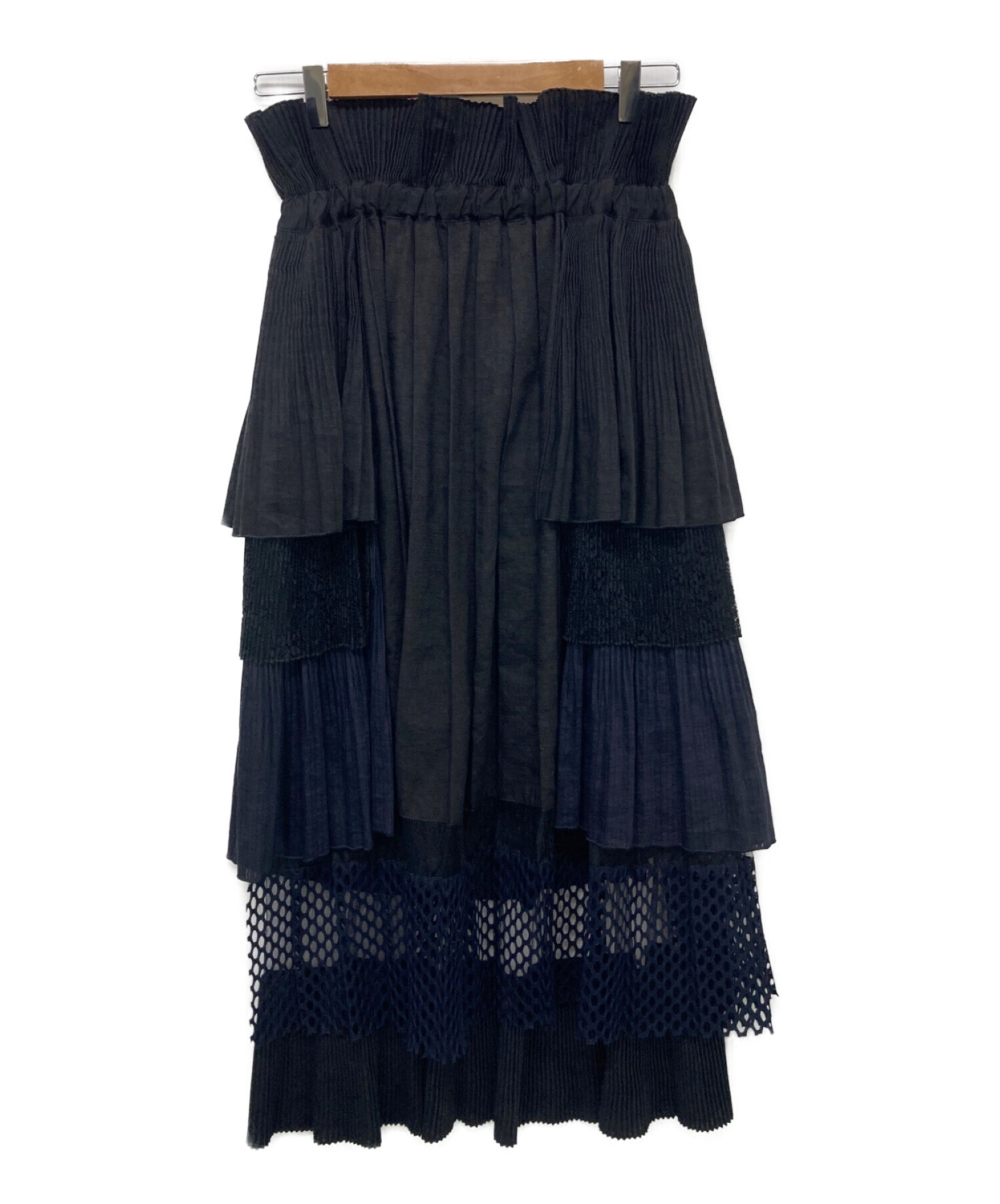 UNITED TOKYO  プリーツレイヤードスカート ブラック サイズ1