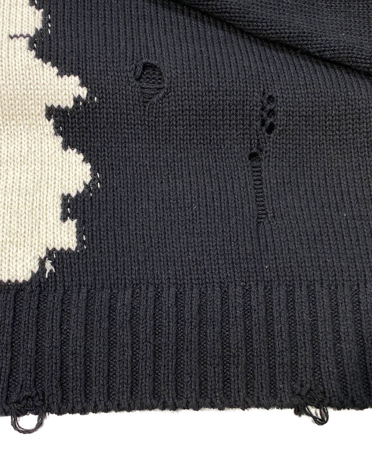 KAPITAL (キャピタル) 5G 綿ニット BONEクルーセーター ブラック サイズ:3
