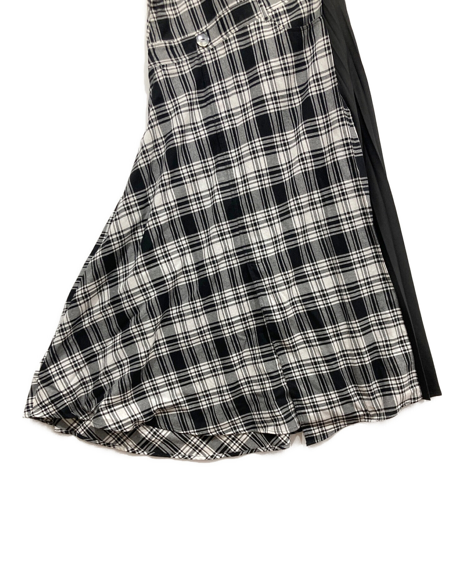 AULA AILA (アウラアイラ) チェックワンショルダージャンパースカート ブラック サイズ:S