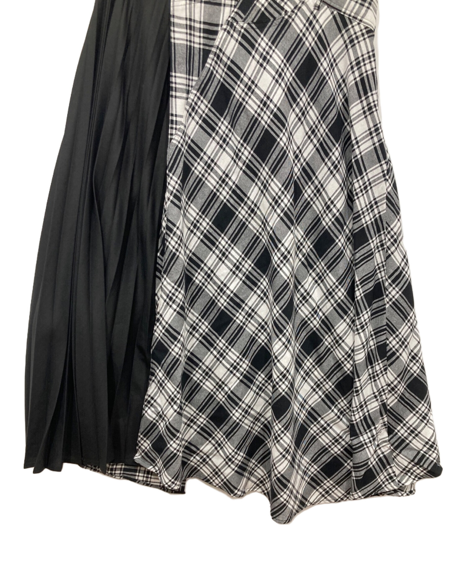 AULA AILA (アウラアイラ) チェックワンショルダージャンパースカート ブラック サイズ:S