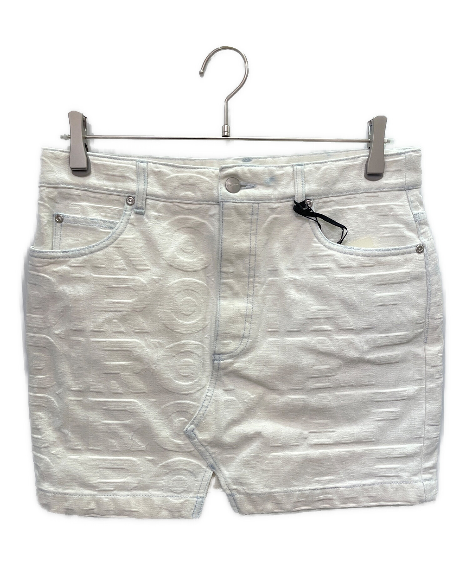 FENDI (フェンディ) MARC JACOBS (マーク ジェイコブス) デニム ロゴ ミニスカート ホワイト サイズ:42 未使用品