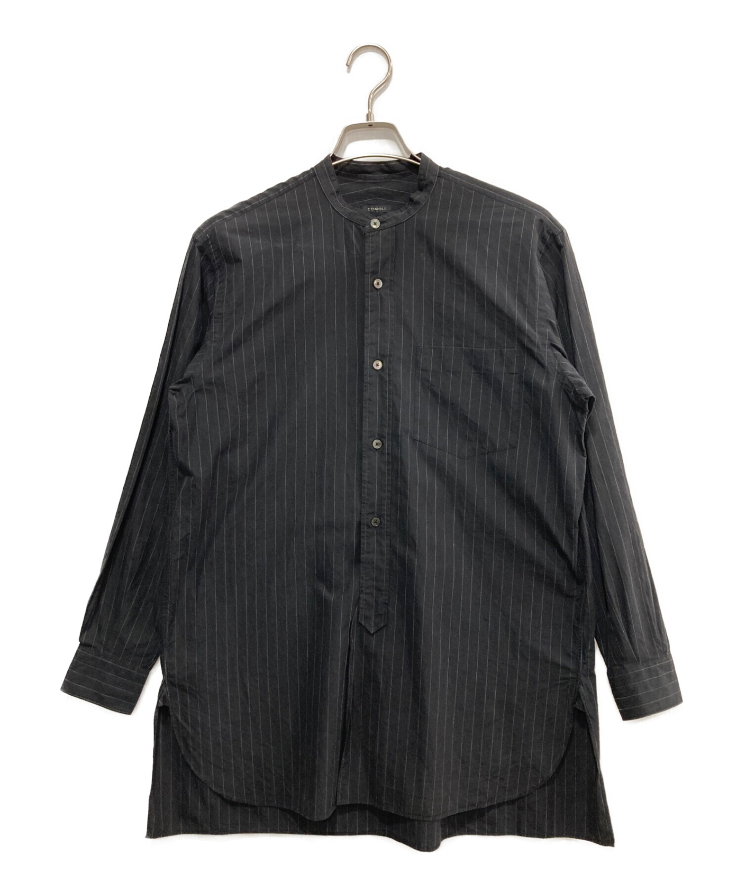 COMOLI(コモリ) バンドカラーシャツ CHALK STRIPE メンズ 2 古着 0210