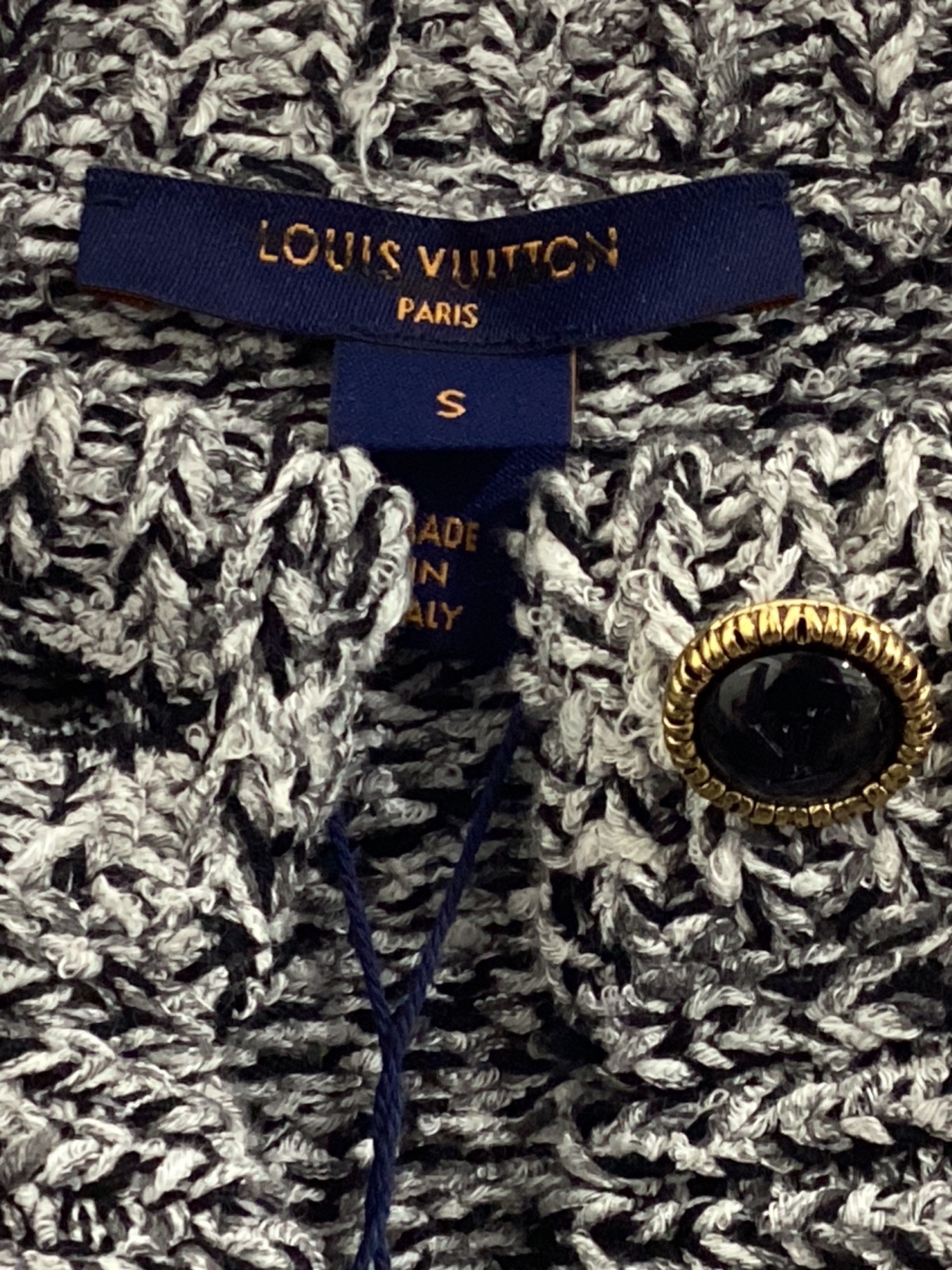 中古・古着通販】LOUIS VUITTON (ルイ ヴィトン) ラインストーントリム ツイードエフェクトニットカーディガン グレー サイズ:S｜ブランド・古着通販  トレファク公式【TREFAC FASHION】スマホサイト