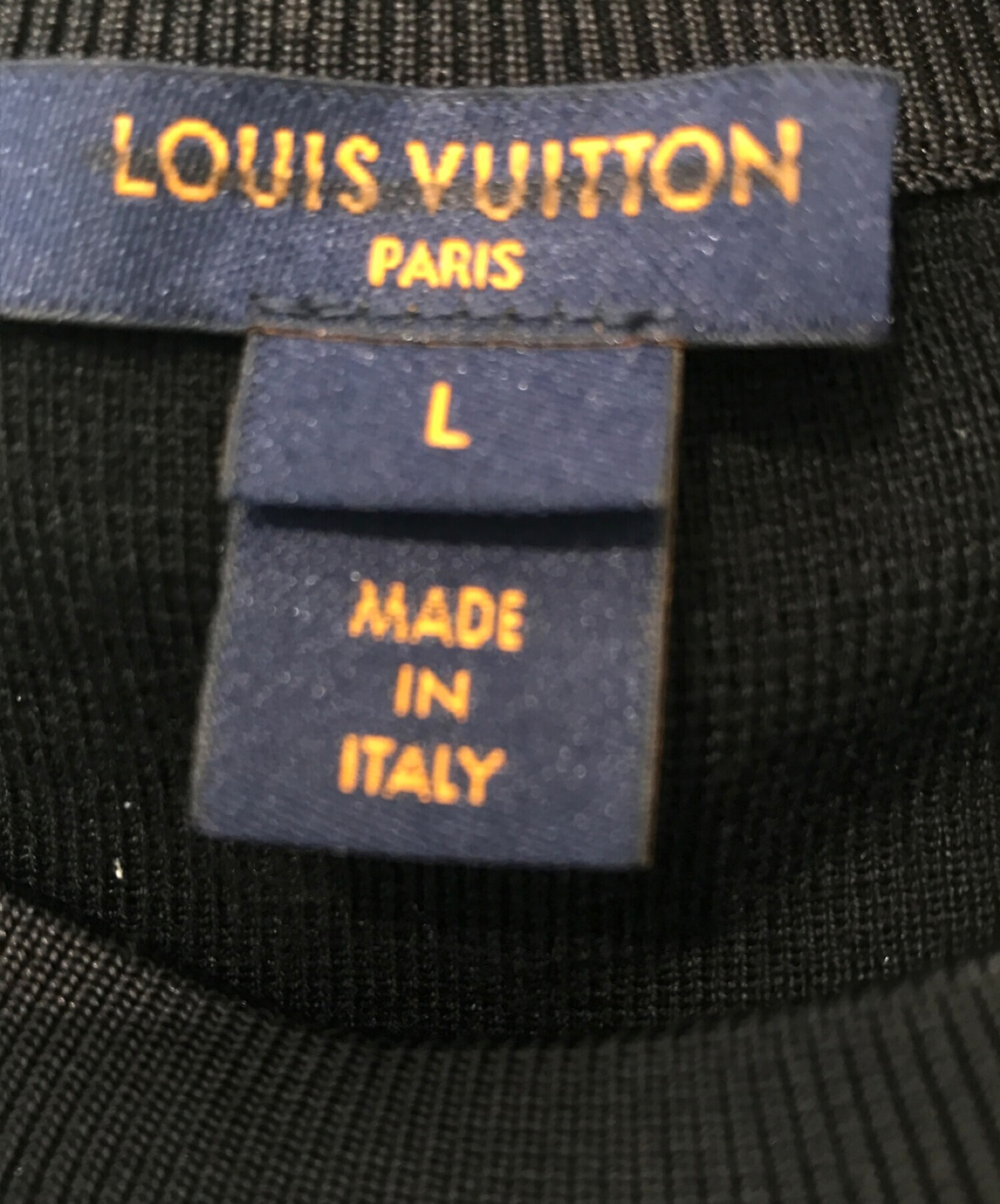 LOUIS VUITTON (ルイ ヴィトン) カラーブロックニットワンピース ブラック×レッド サイズ:L