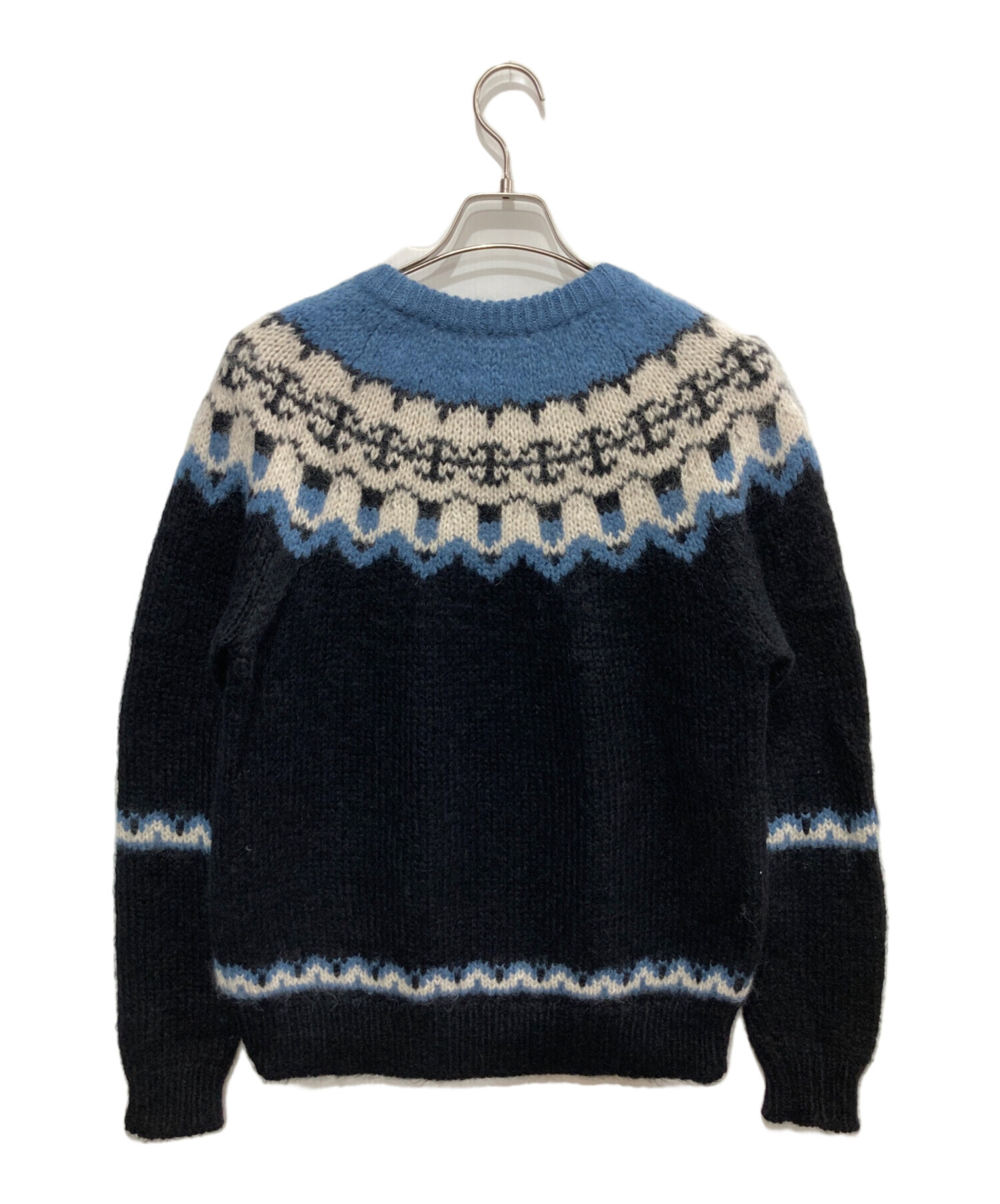 中古・古着通販】BATONER (バトナ―) MOHAIR NORDIC CREW NECK/モヘア ノルディック クルーネック セーター ニット  ブラック サイズ:1｜ブランド・古着通販 トレファク公式【TREFAC FASHION】スマホサイト