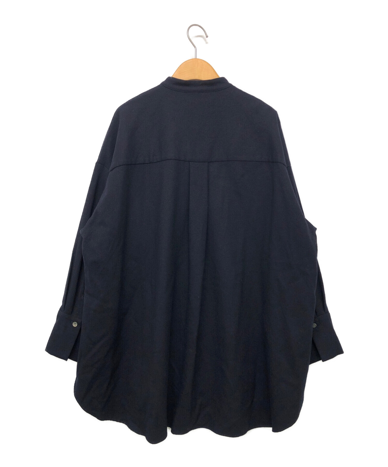 SACRA (サクラ) ウール混タキシードシャツ ブラック サイズ:38