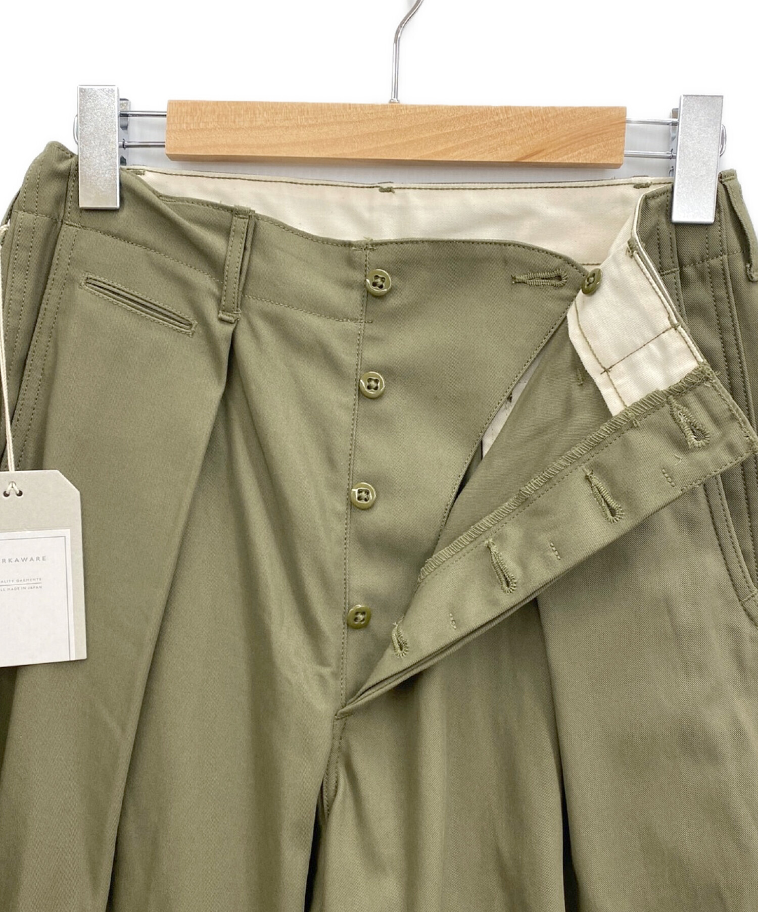 MARKAWARE (マーカウェア) 41 KHAKI WIDE ORAGANIC COTTON DRY  TWILL（41カーキワイドオーガニックコットンドライツイル） カーキ サイズ:1