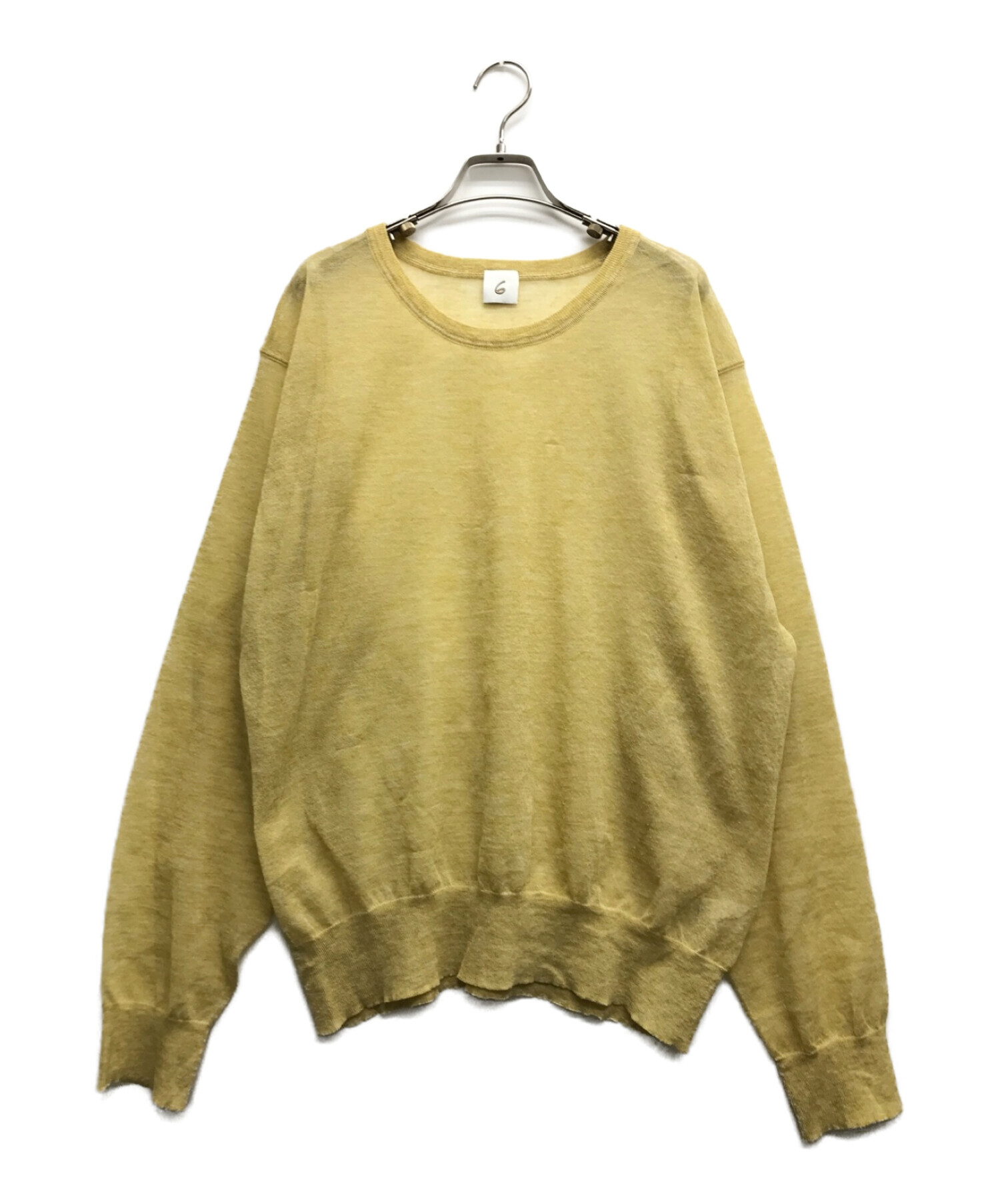 6(ROKU) BEAUTYu0026YOUTH (ロク ビューティーアンドユース) SUKE ELBOW PATCH KNIT イエロー サイズ:記載無し