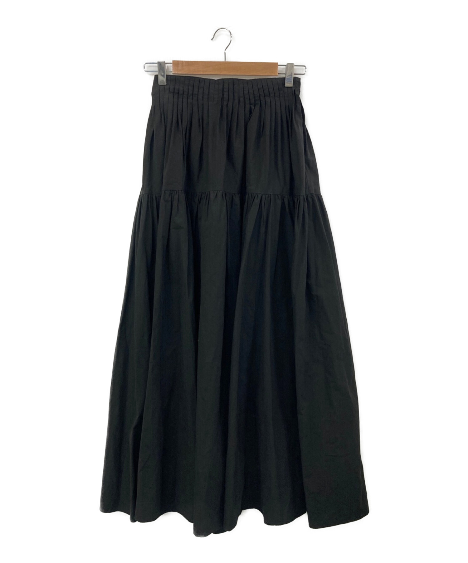 中古・古着通販】KAIEKA (カイエカ) Pin-tuck Volume Skirt ブラック