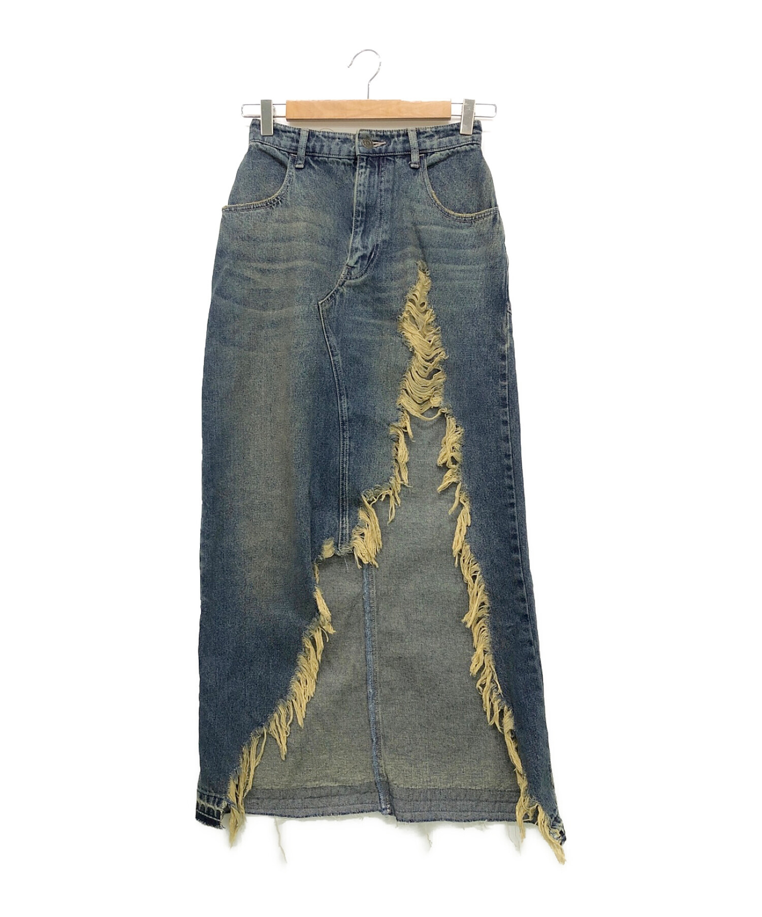ACLENT (アクレント) Vintage fringe denim skirt インディゴ サイズ:S