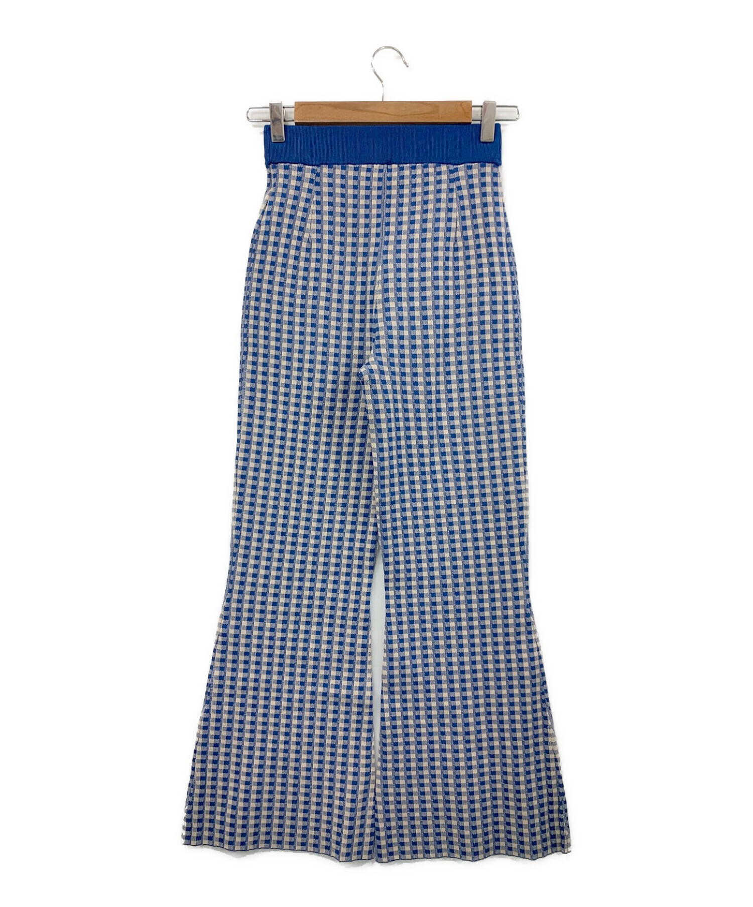 中古・古着通販】AMERI (アメリ) COLORFUL GINGHAM CHECK PANTS ブルー