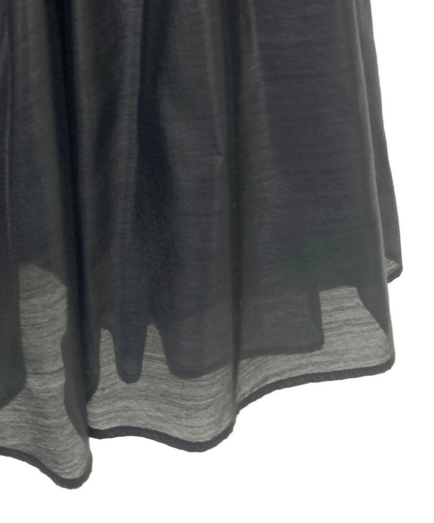 ANAYI (アナイ) スパンオーガンジープリーツ スカート ブラック サイズ:36