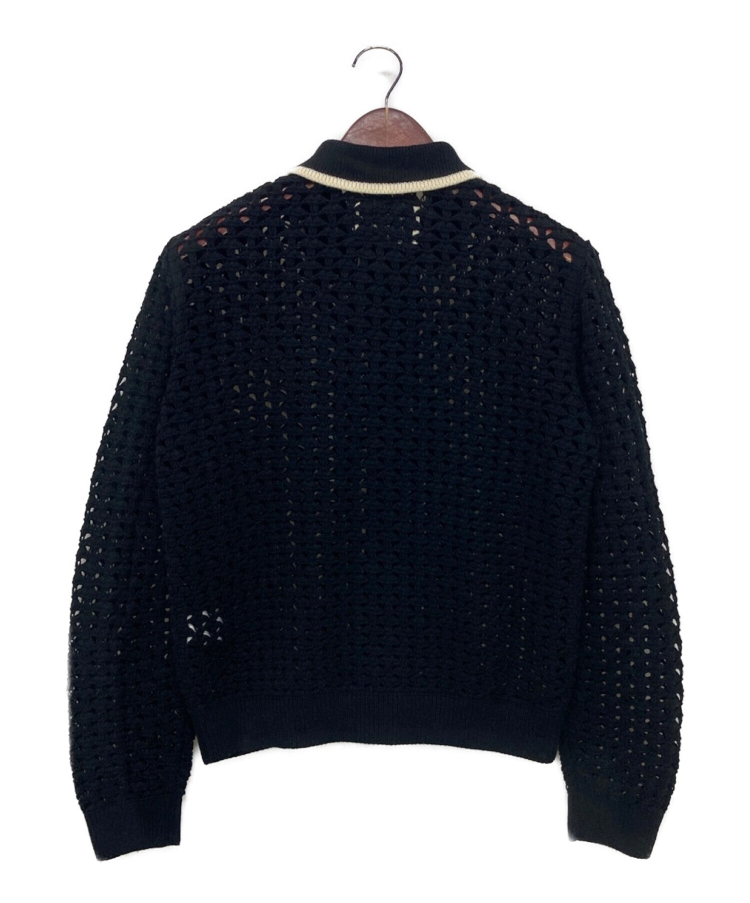 BEAMS (ビームス) MESH KNIT SHIRT ブラック サイズ:M