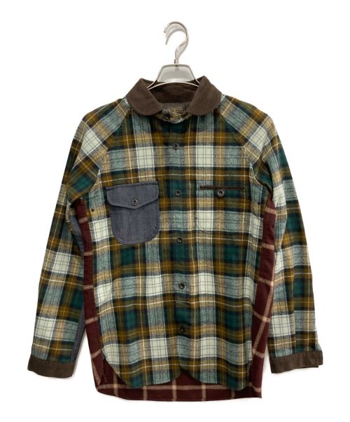 【中古・古着通販】eYe COMME des GARCONS JUNYAWATANABE MAN (アイ コム デ ギャルソン ジュンヤ ワタナベ マン)  PENDLETON (ペンドルトン) エルボーパッチ異素材シャツ グリーン×ボルドー サイズ:XS｜ブランド・古着通販 トレファク公式 ...