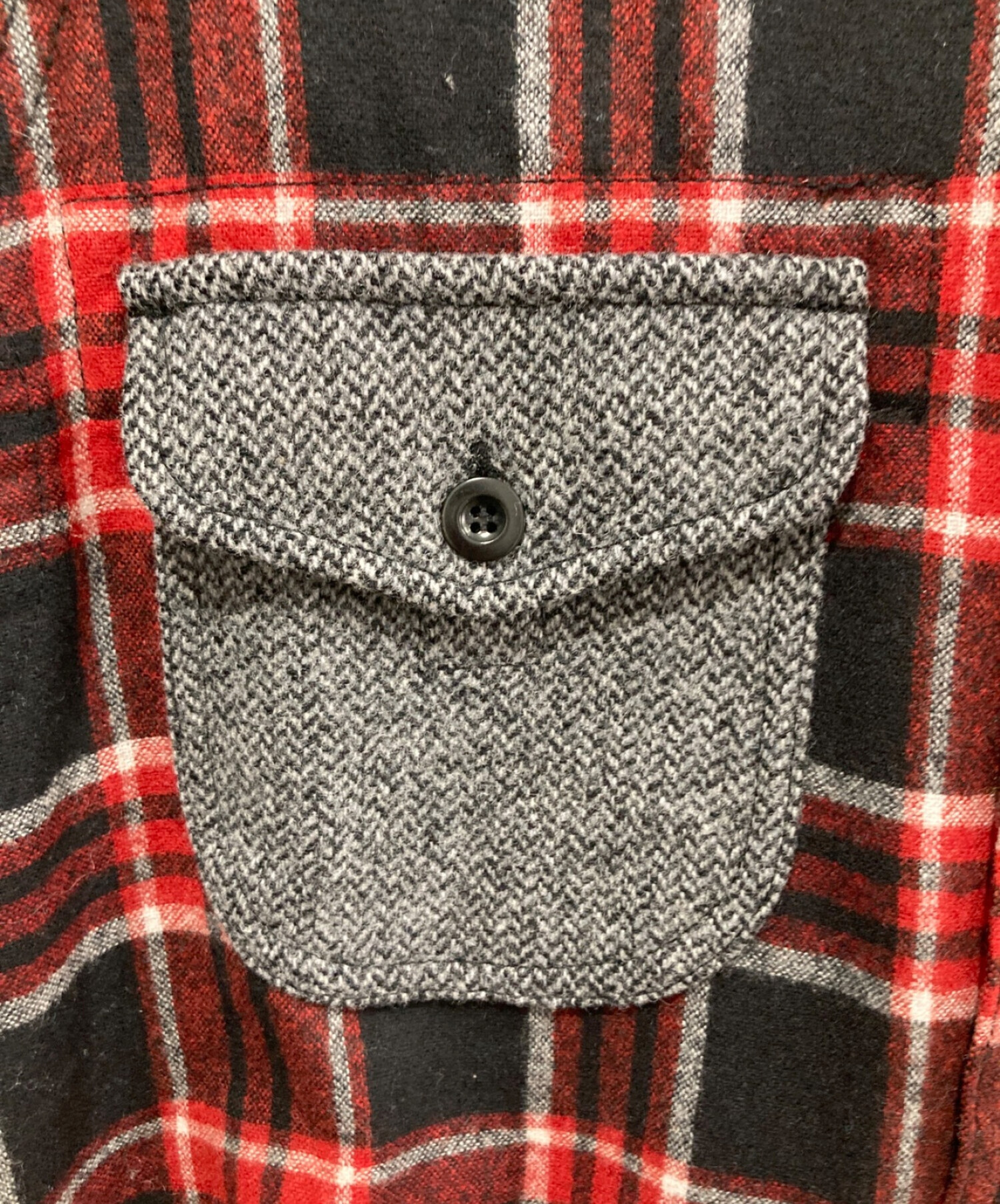 中古・古着通販】eYe COMME des GARCONS JUNYAWATANABE MAN (コム デ ギャルソン ジュンヤ ワタナベ マン)  PENDLETON (ペンドルトン) エルボーパッチ異素材シャツ レッド×ブラック サイズ:XS｜ブランド・古着通販 トレファク公式【TREFAC  FASHION】スマホサイト