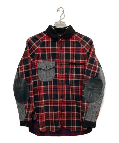 中古・古着通販】eYe COMME des GARCONS JUNYAWATANABE MAN (コム デ ギャルソン ジュンヤ ワタナベ マン)  PENDLETON (ペンドルトン) エルボーパッチ異素材シャツ レッド×ブラック サイズ:XS｜ブランド・古着通販 トレファク公式【TREFAC  FASHION】スマホサイト