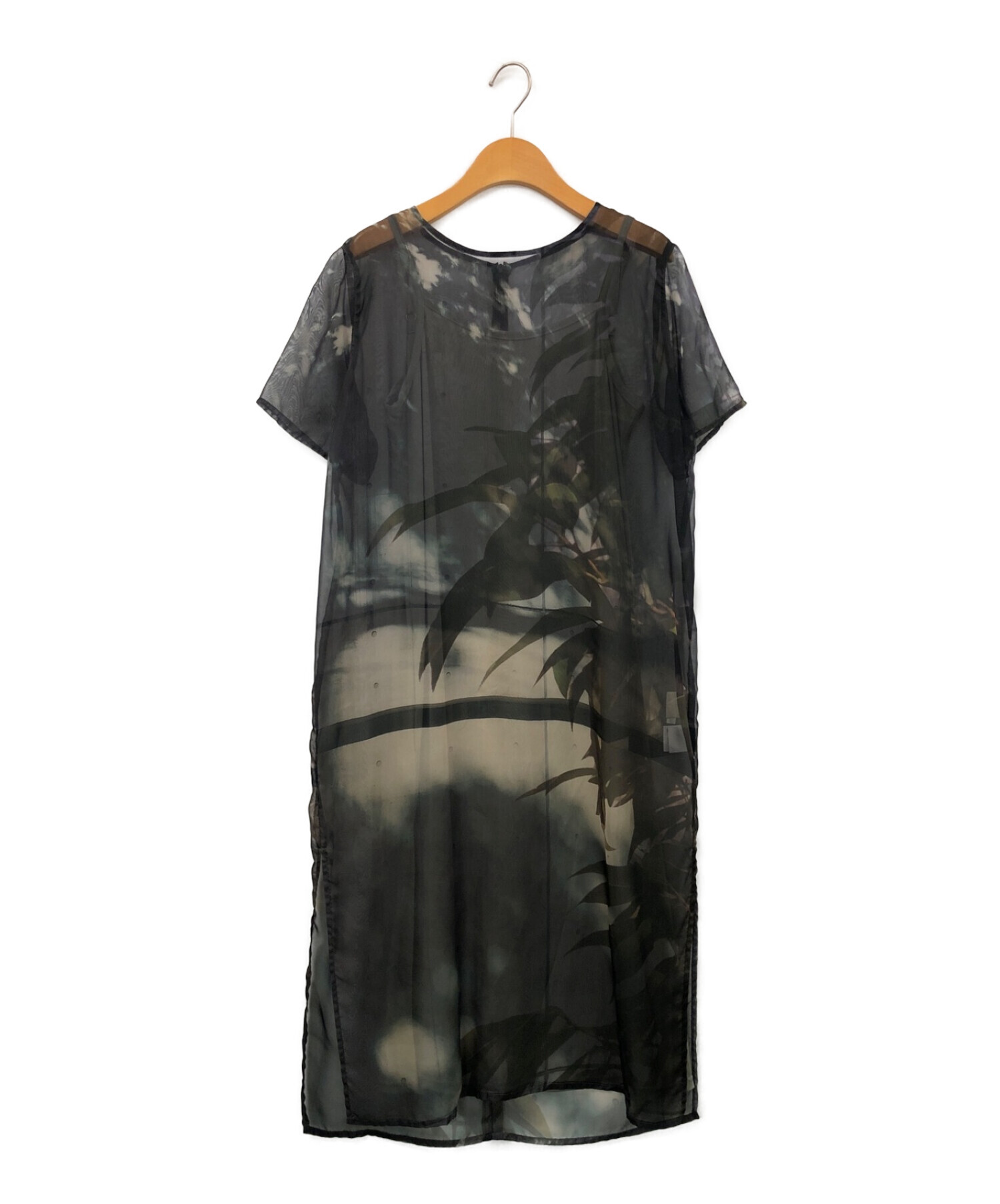 中古・古着通販】Ameri (アメリ) MEDI ESPLANADE SHEER DRESS グレー