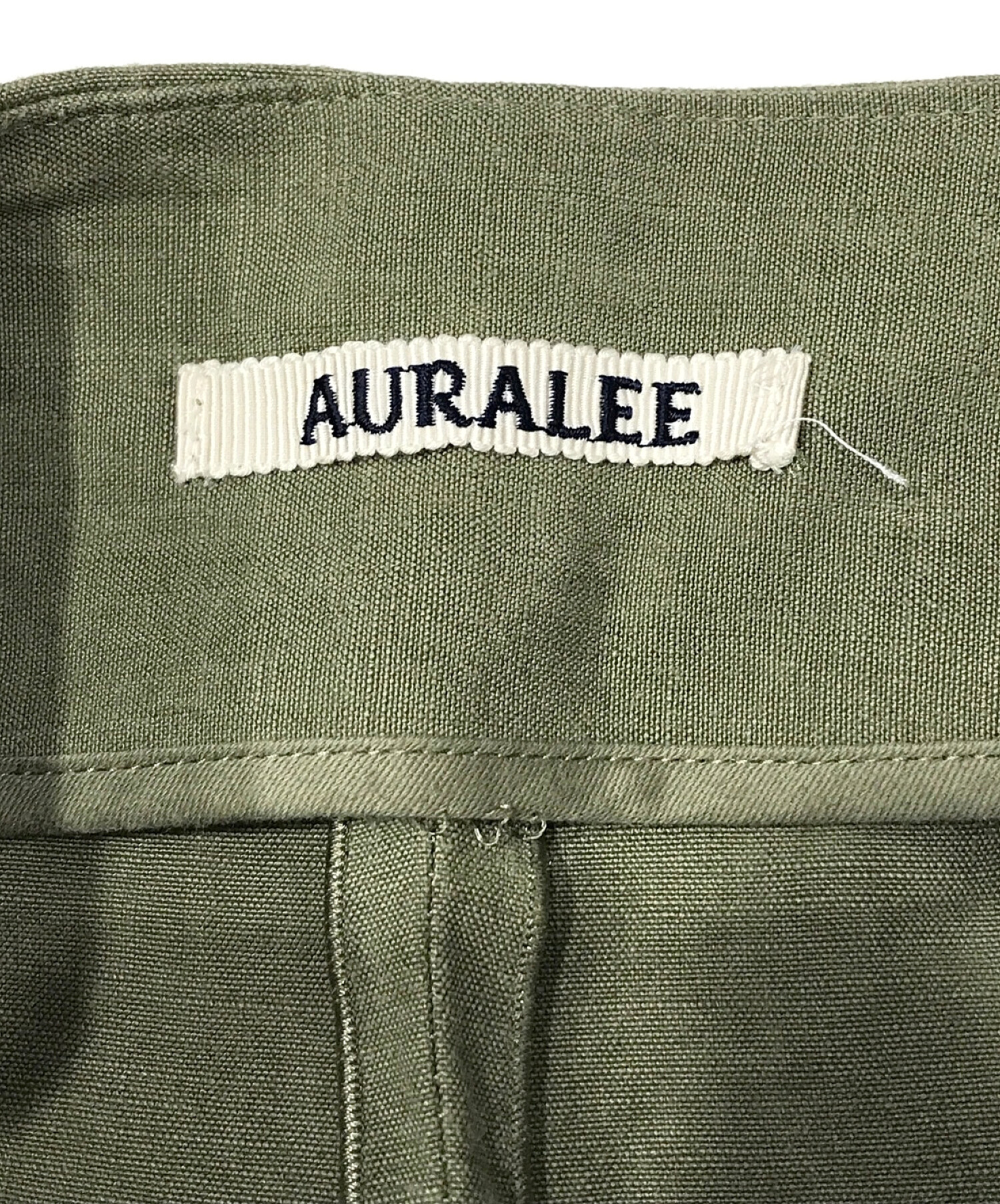 AURALEE (オーラリー) ウォッシュリネンロングスカート カーキ サイズ:SIZE 1