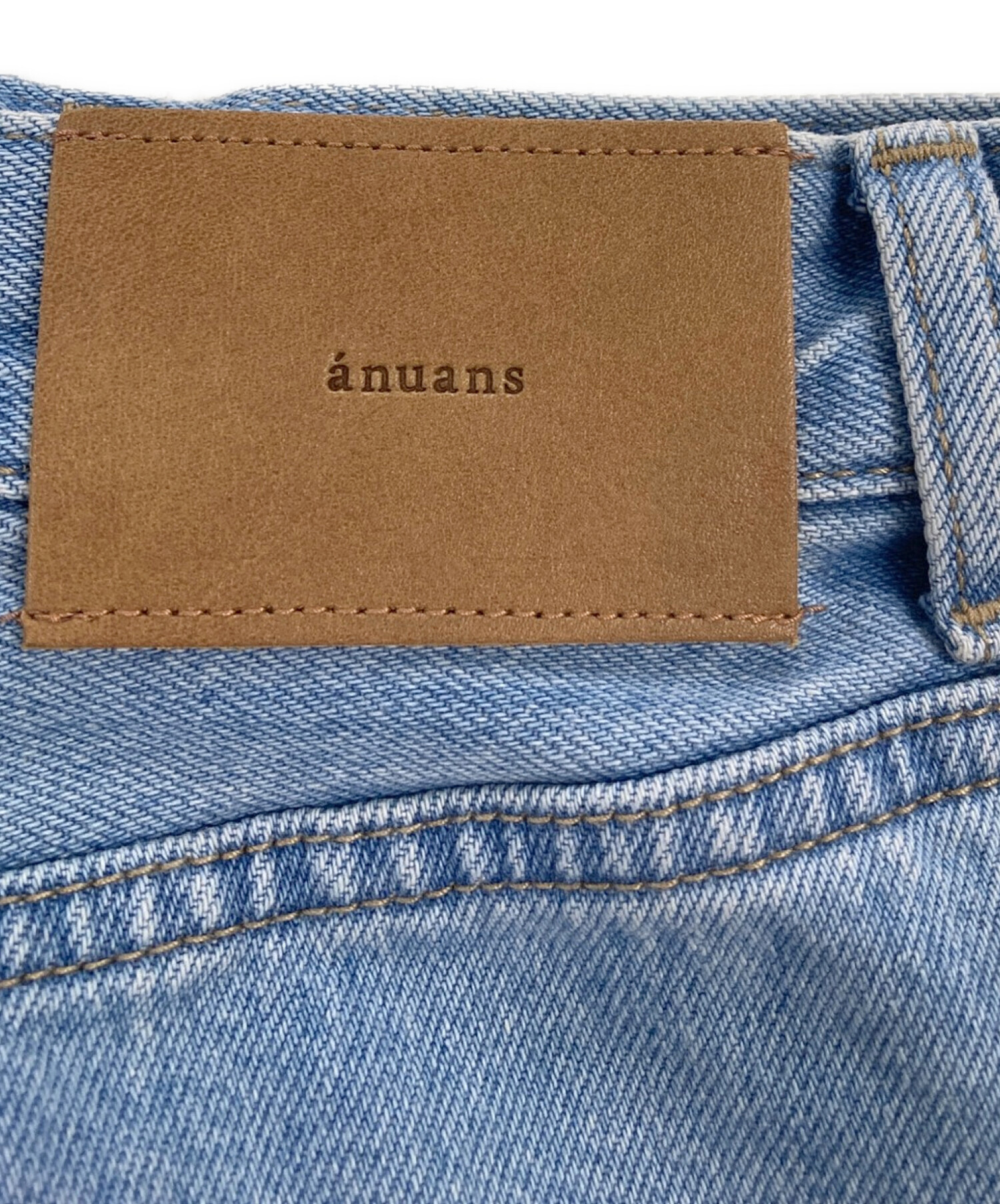 anuans (アニュアンス) デザインヘムワイドデニムパンツ ブルー サイズ:2