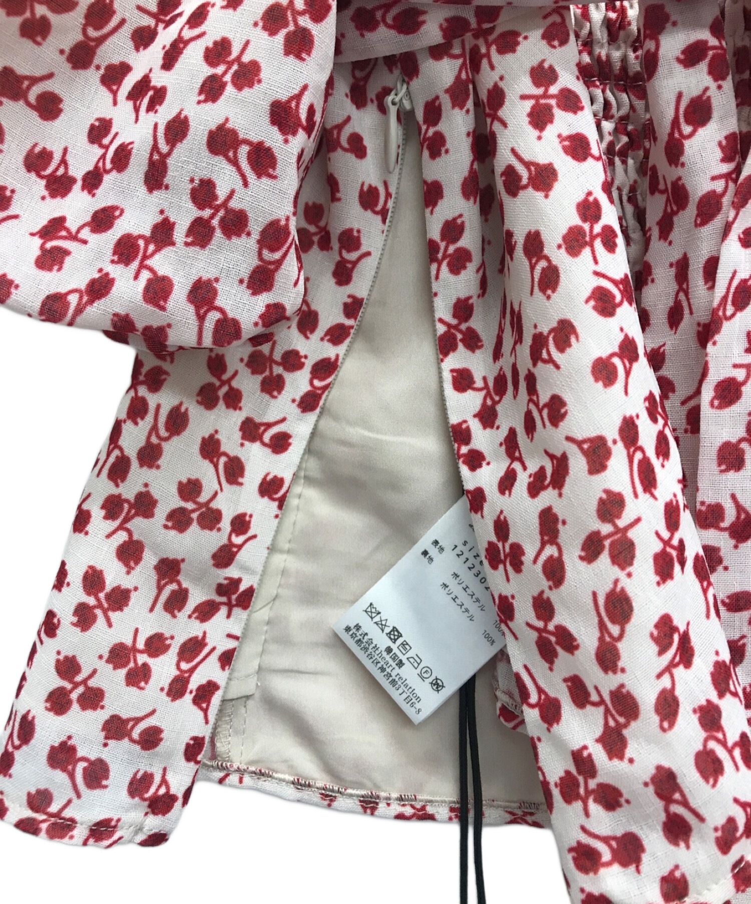 Her lip to (ハーリップトゥ) Garden Floral-print Ribbon Blouse レッド サイズ:M 未使用品