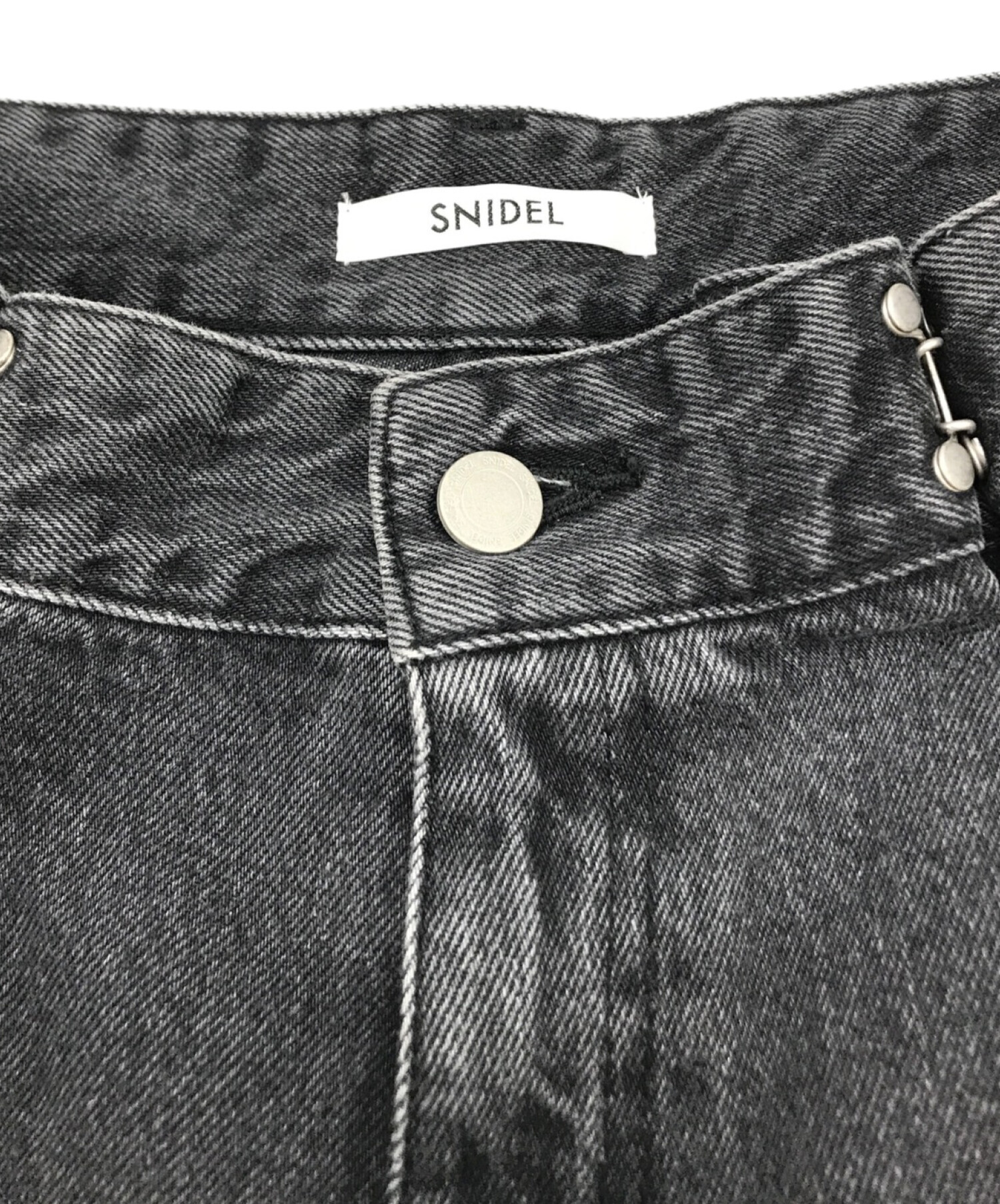 中古・古着通販】Snidel (スナイデル) ダブルタックデニムワイドパンツ