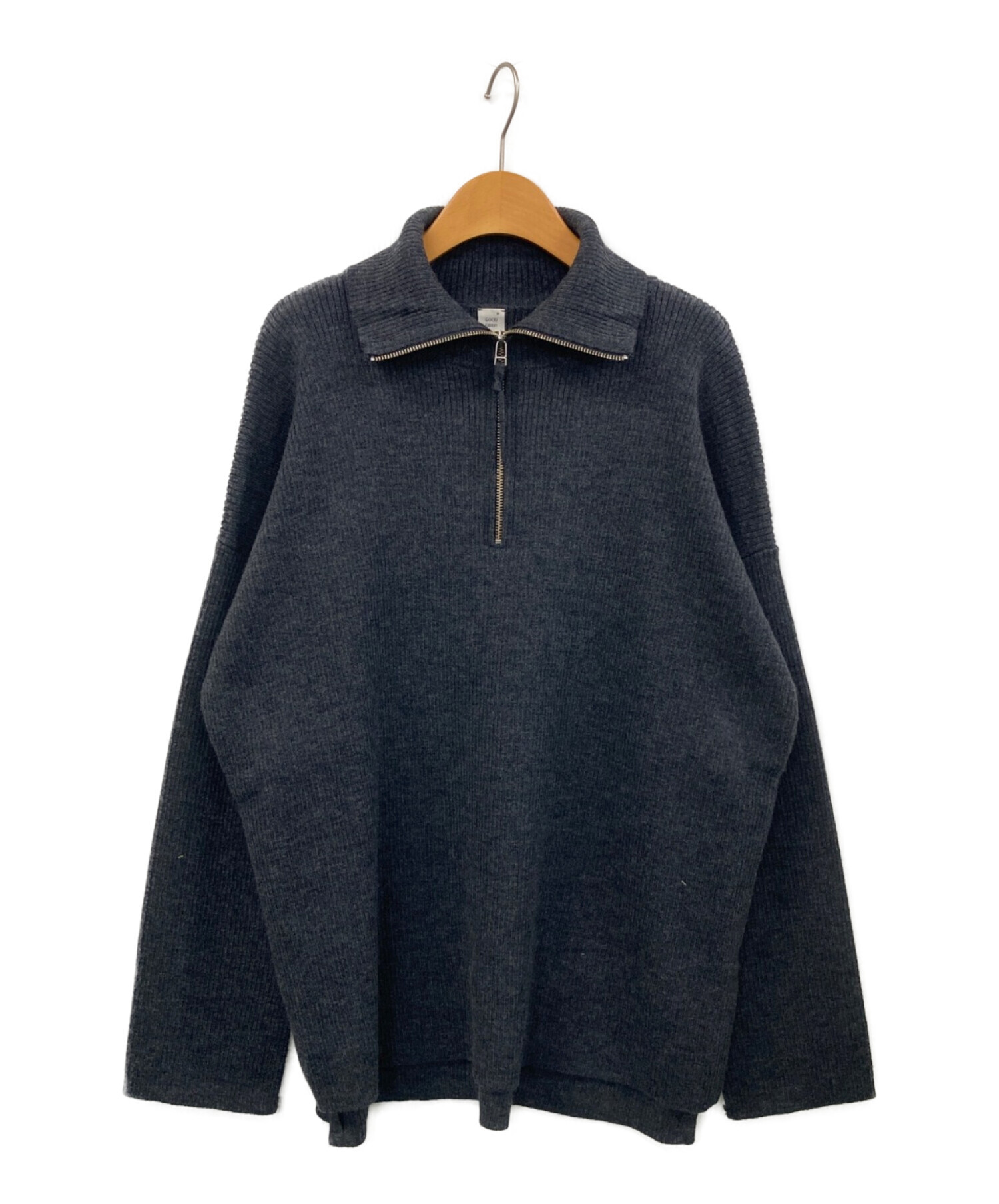 GOOD GRIEF! (グッドグリーフ) Knit Zipped Pullover ダークグレー サイズ:F