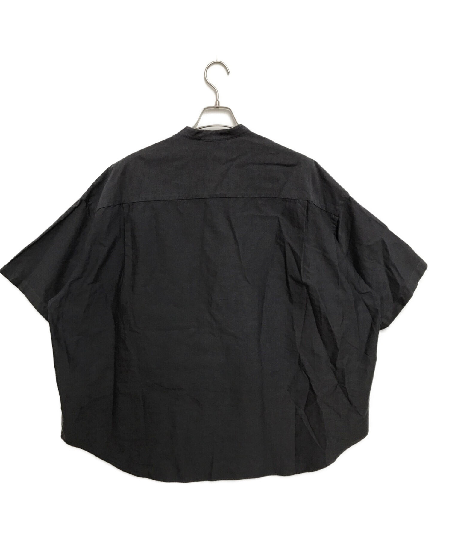 Graphpaper (グラフペーパー) Oxford Oversized S/S Band Collar Shirt ネイビー サイズ:F