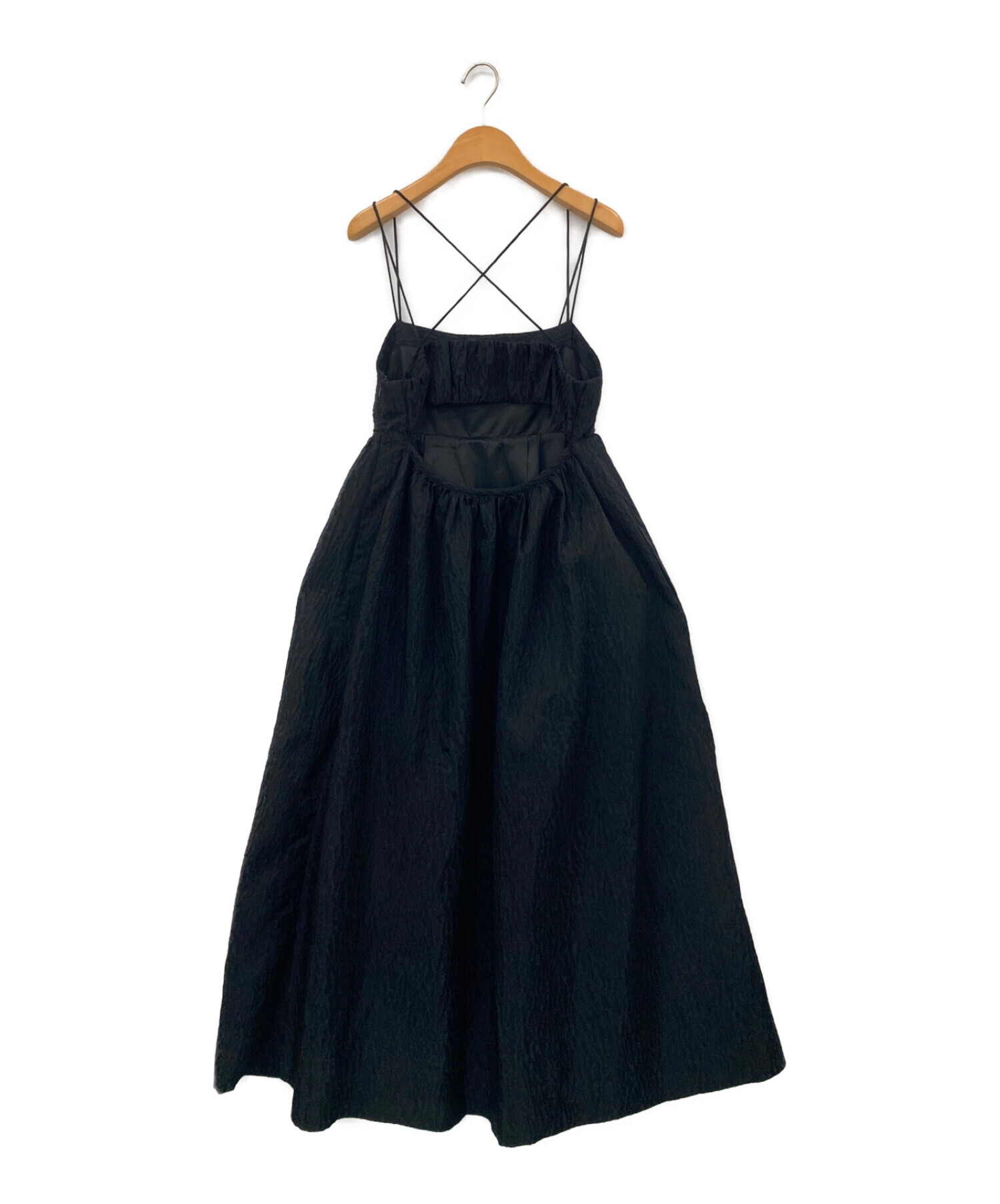 LE CIEL BLEU (ルシェルブルー) ZEBRA JACQUARD CAMI DRESS ブラック サイズ:38