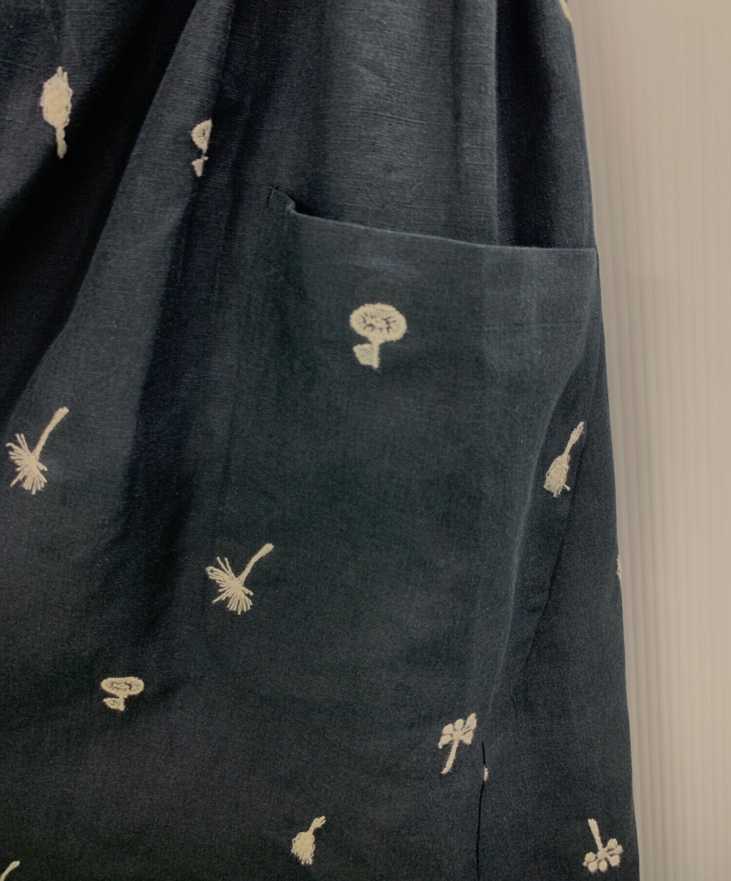 atelier naruse (アトリエナルセ) リネン ~nohara~ パッチポケットスカート ネイビー サイズ:F