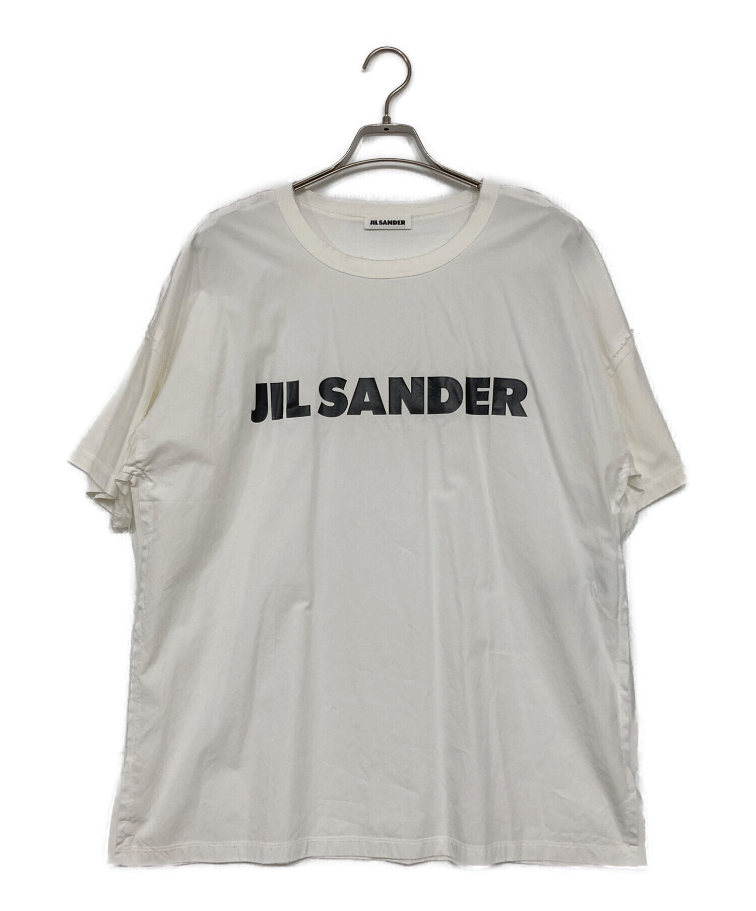 JIL SANDER (ジルサンダー) ロゴプリントカットオフTシャツ ホワイト サイズ:L