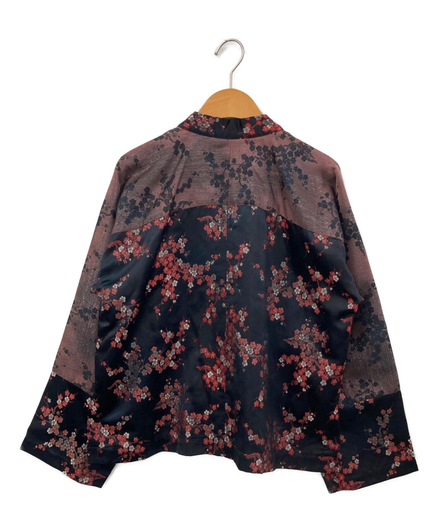 4.3万 コムデギャルソン チャイナ風 イージー ワイド パンツ 赤 花柄 刺繍-